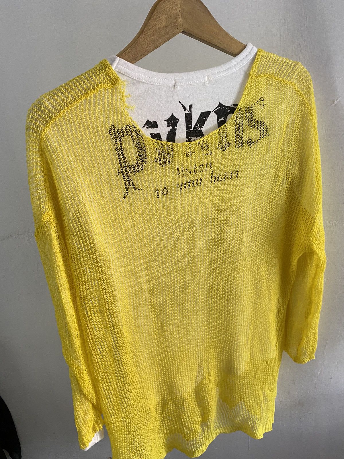 20471120 × Hysteric Glamour × Japanese Brand Japanese seditionaries style distressed fishnet knit Size US L / EU 52-54 / 3 - 2 Thumbnail