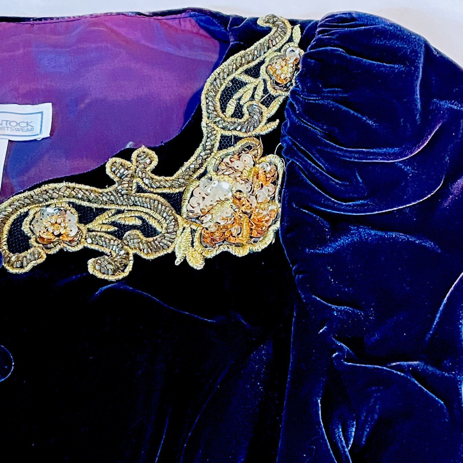 Vintage Scott McClintock Hand Beaded Velour Gold Purple Shirt Vintag Size M / US 6-8 / IT 42-44 - 11 Thumbnail