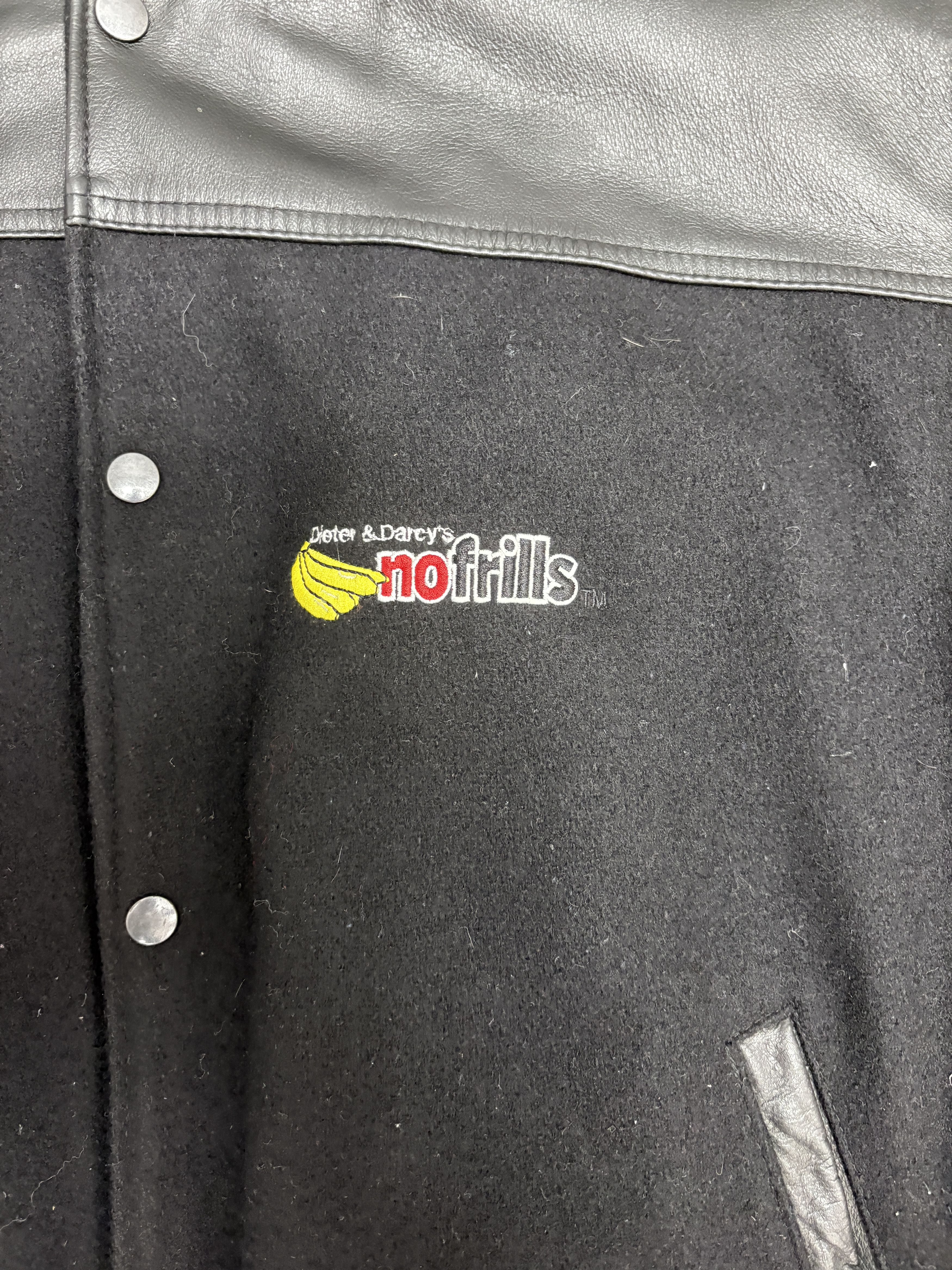 Vintage No Frills Supermarket Vintage Black Varsity Jacket Size US XL / EU 56 / 4 - 2 Thumbnail