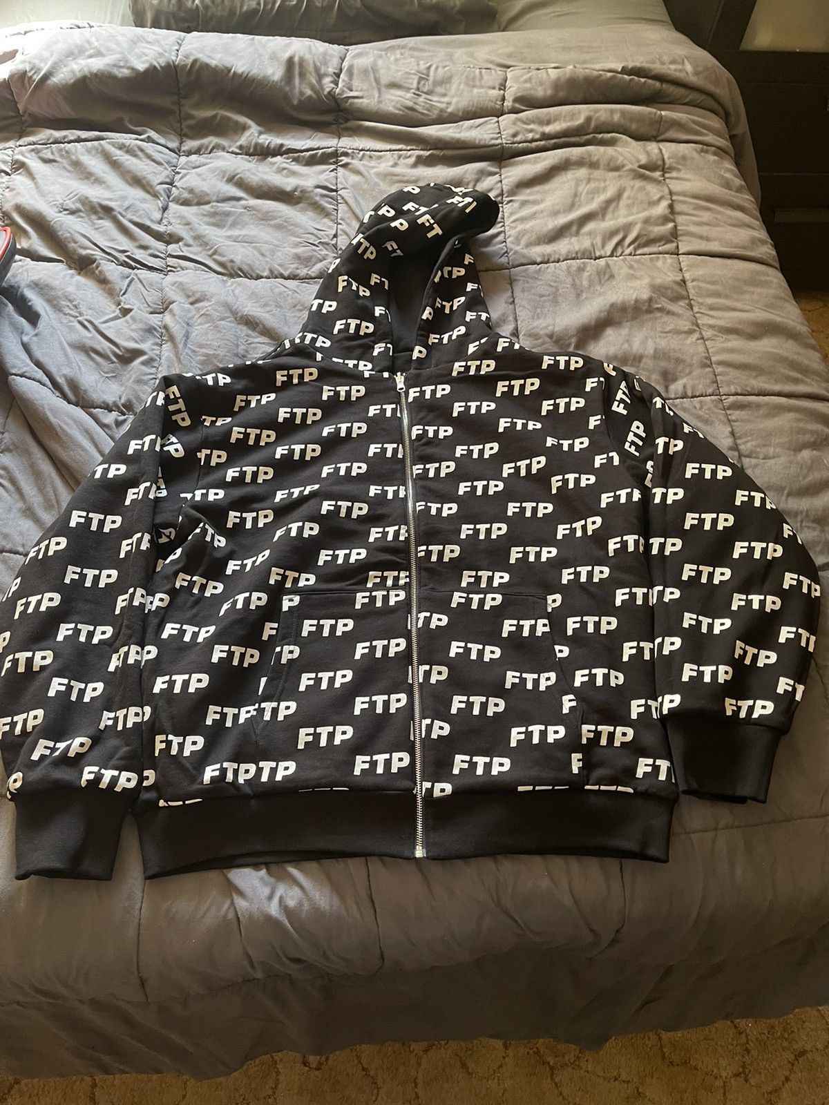 Fuck The Population FTP Reversible Logo Zip Up Hoodie (Black) L | Grailed