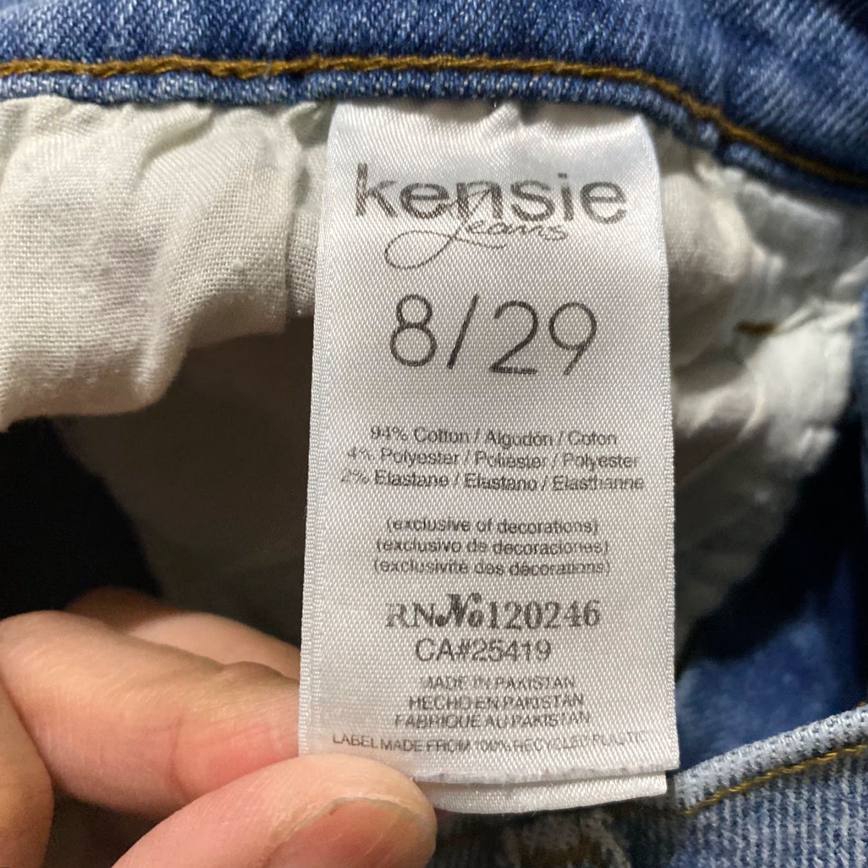 Vintage Kensie Jeans Jeans Womens 8 Blue Denim Medium Wash High Rise Skinny Raw Hem Distressed Size 30" / US 8 / IT 44 - 4 Thumbnail