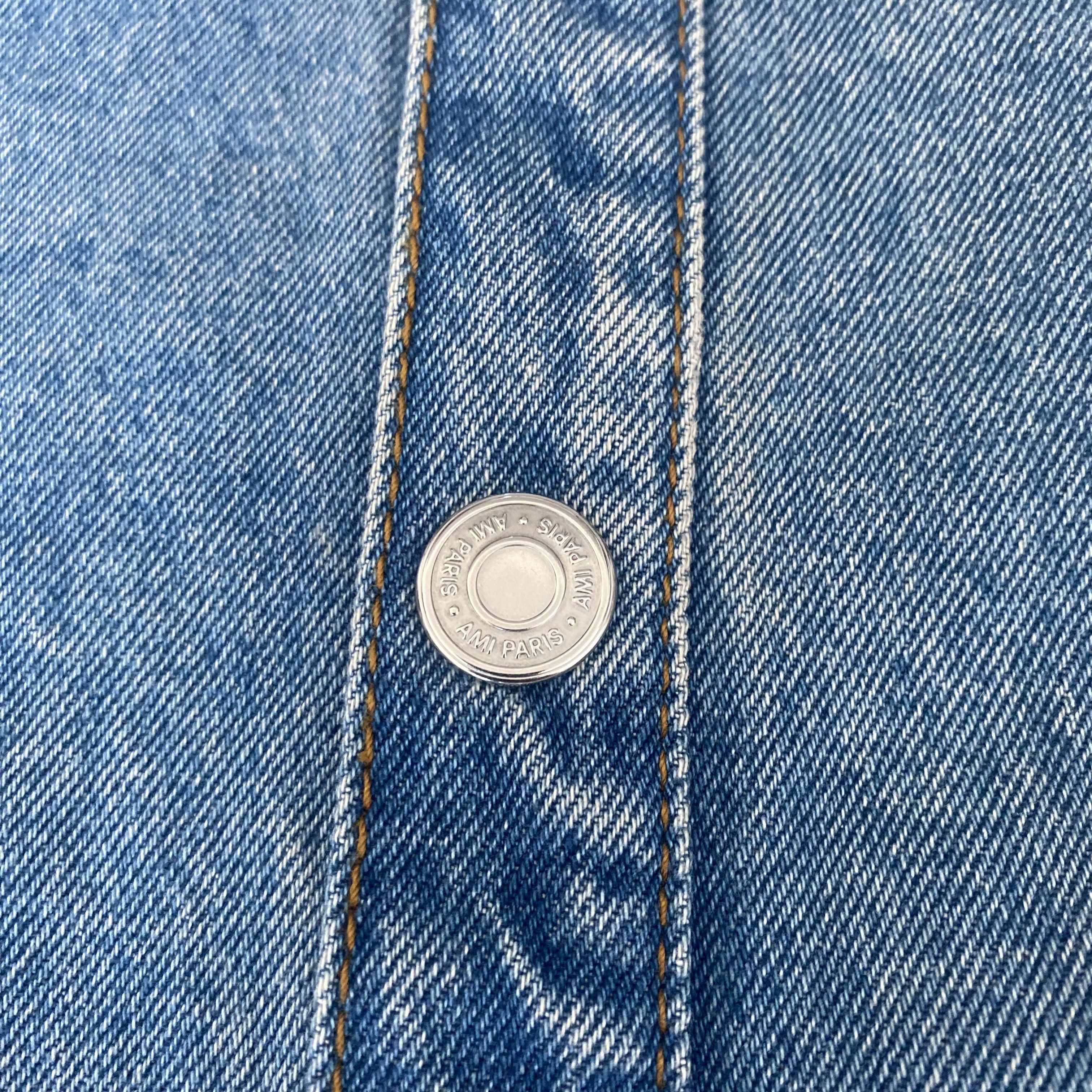 AMI Ami Paris Coeur Denim Overshirt Button Down Shirt Oversized Size US M / EU 48-50 / 2 - 6 Thumbnail