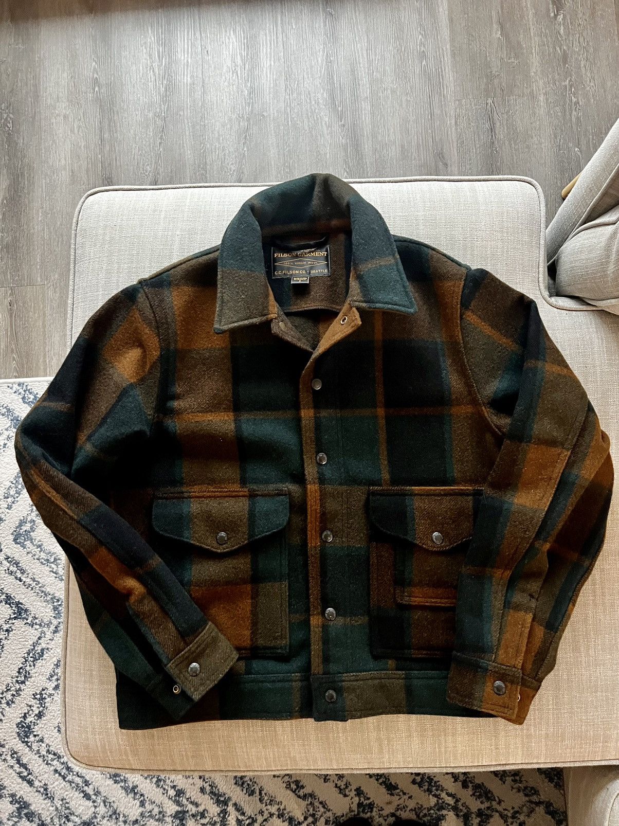 Filson Filson Mackinaw Wool Work Jacket Pine Black Plaid - S - NWT ...