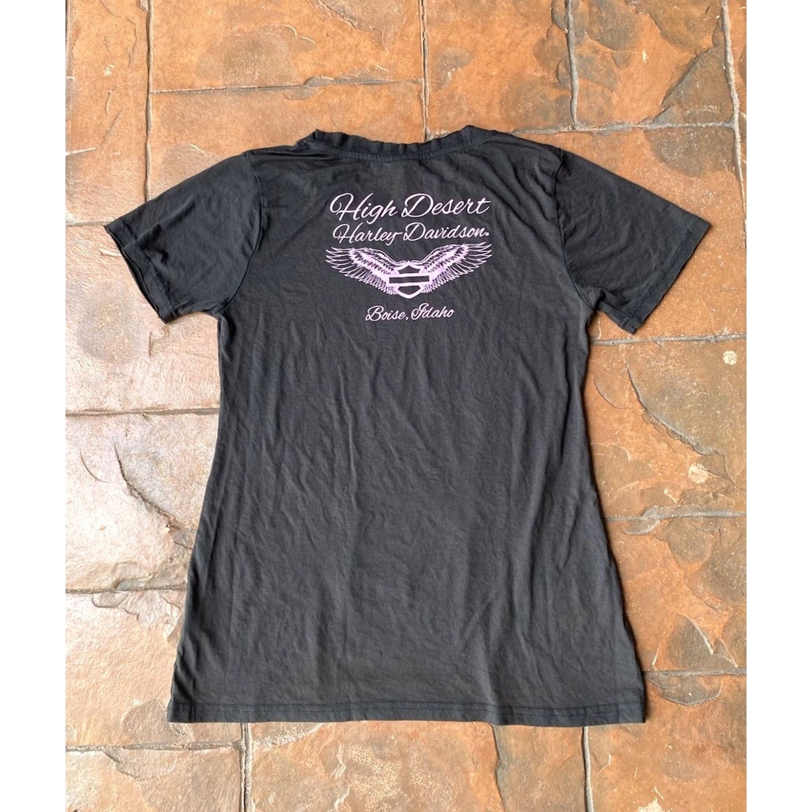 Harley Davidson Harley-Davidson Shirt Women’s Medium Biker Wings Black Crew Neck Short Sleeve T-Shirt NWT Boise Idaho Size S / US 4 / IT 40 - 3 Thumbnail