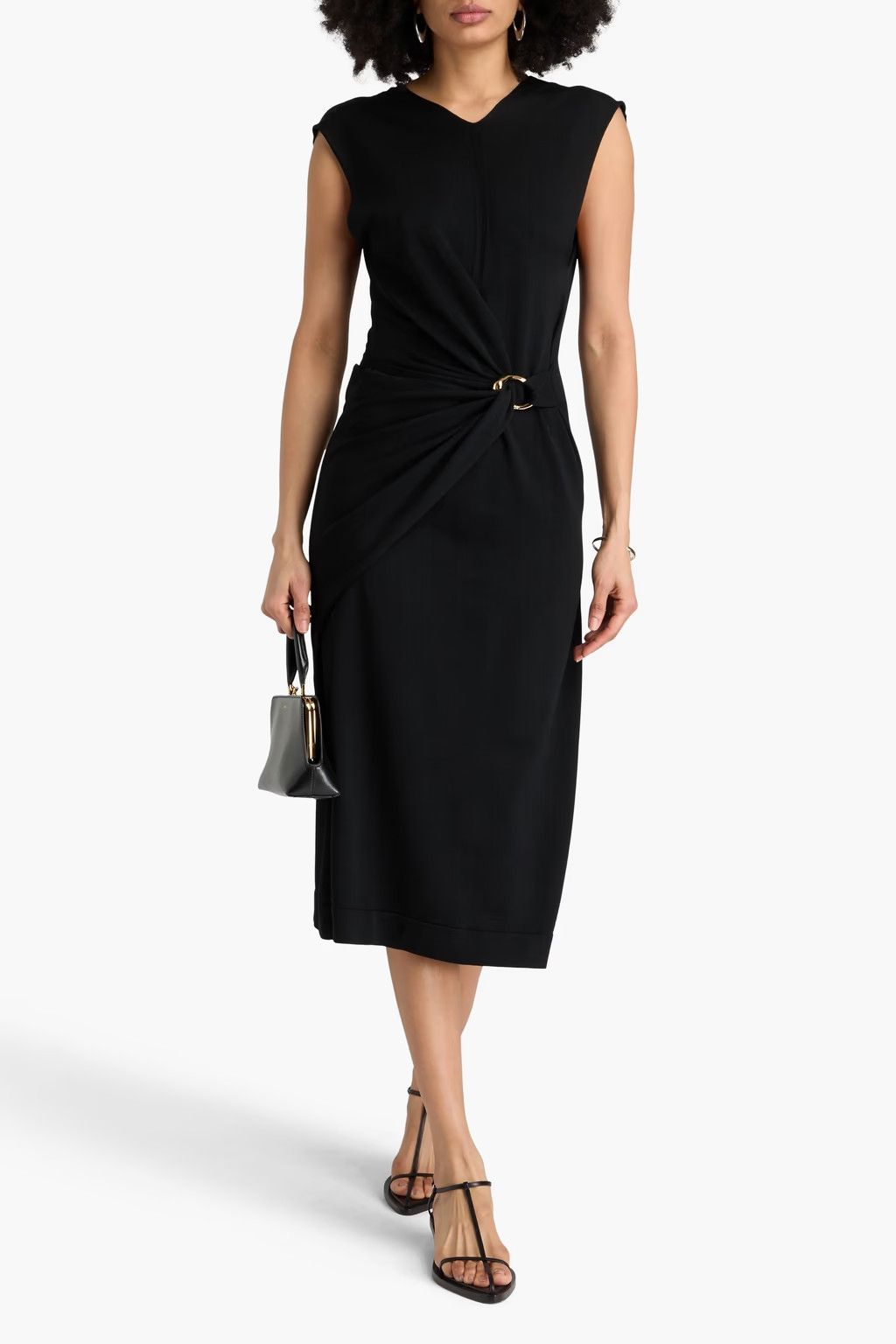 Jil Sander o1y0925 Sleeveless Midi Dress in Black Size M / US 6-8 / IT 42-44 - 2 Thumbnail