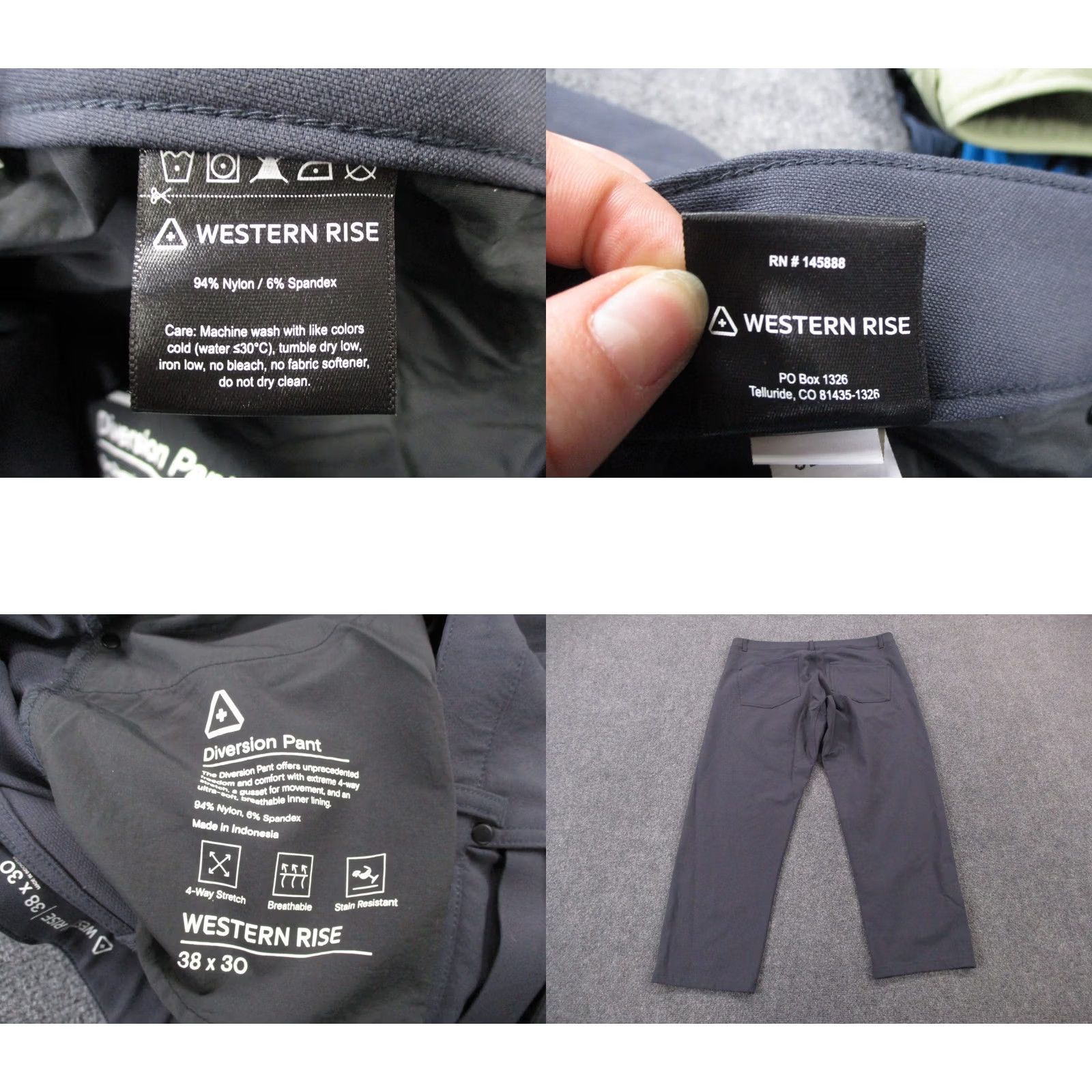 Vintage Western Rise Pants Mens 38 X 30 Gray Nylon Chino Stretch Golf Preppy Performance Pants Size US 38 / EU 54 - 8 Thumbnail