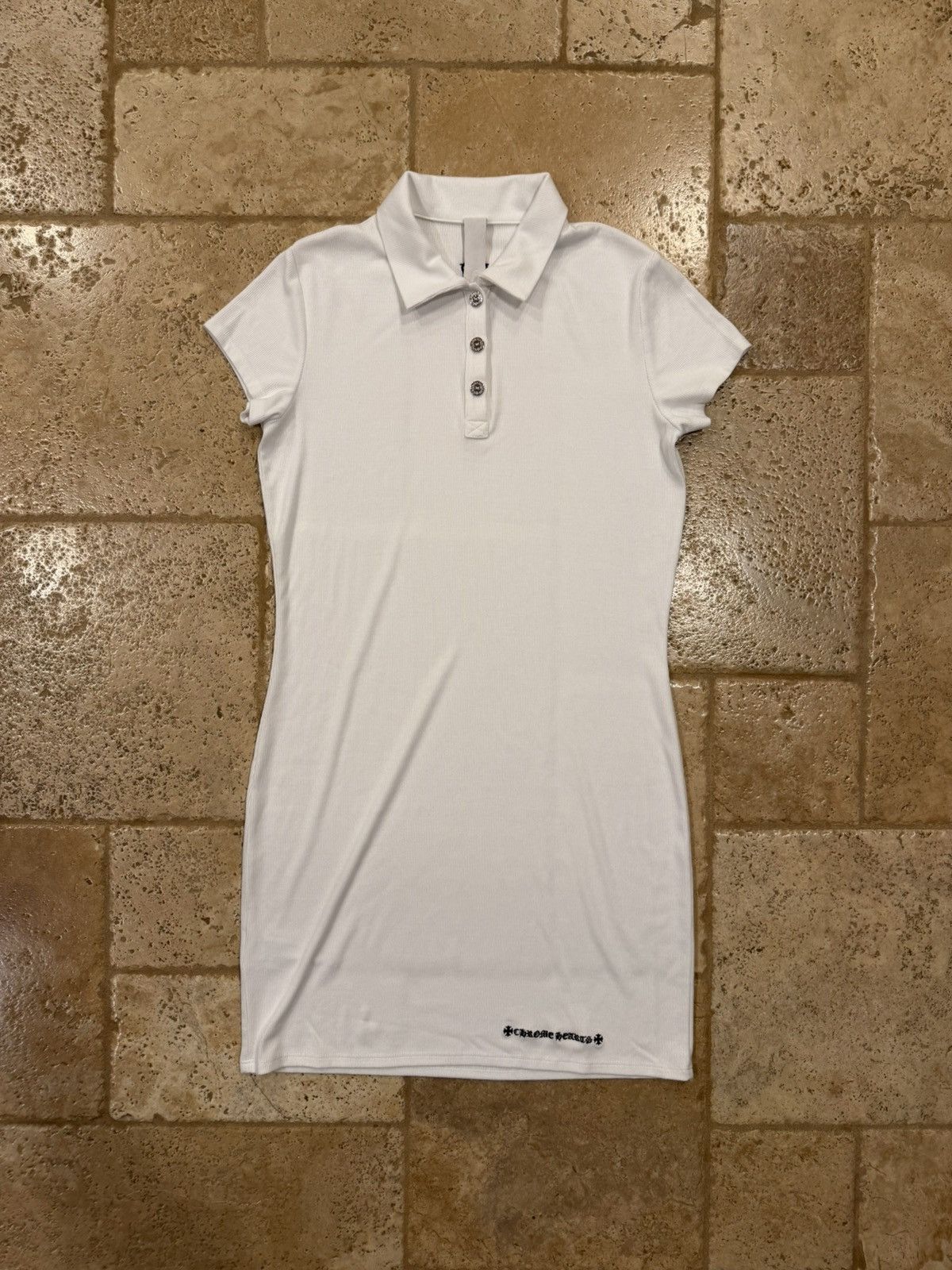Chrome Hearts Chrome Hearts Polo Y NOT Dagger Embroidered White Dress Size L / US 10 / IT 46 - 5 Thumbnail