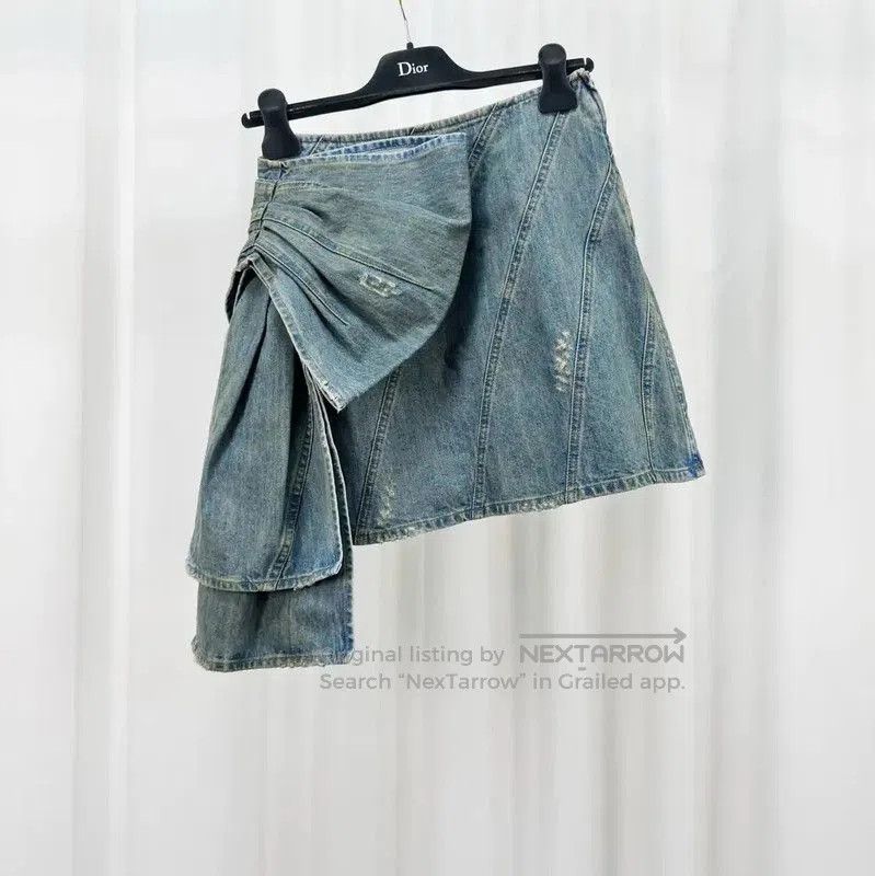 Miu Miu Miu Miu Blue Denim Skirt with Logo . Size 28" / US 6 / IT 42 - 1 Thumbnail