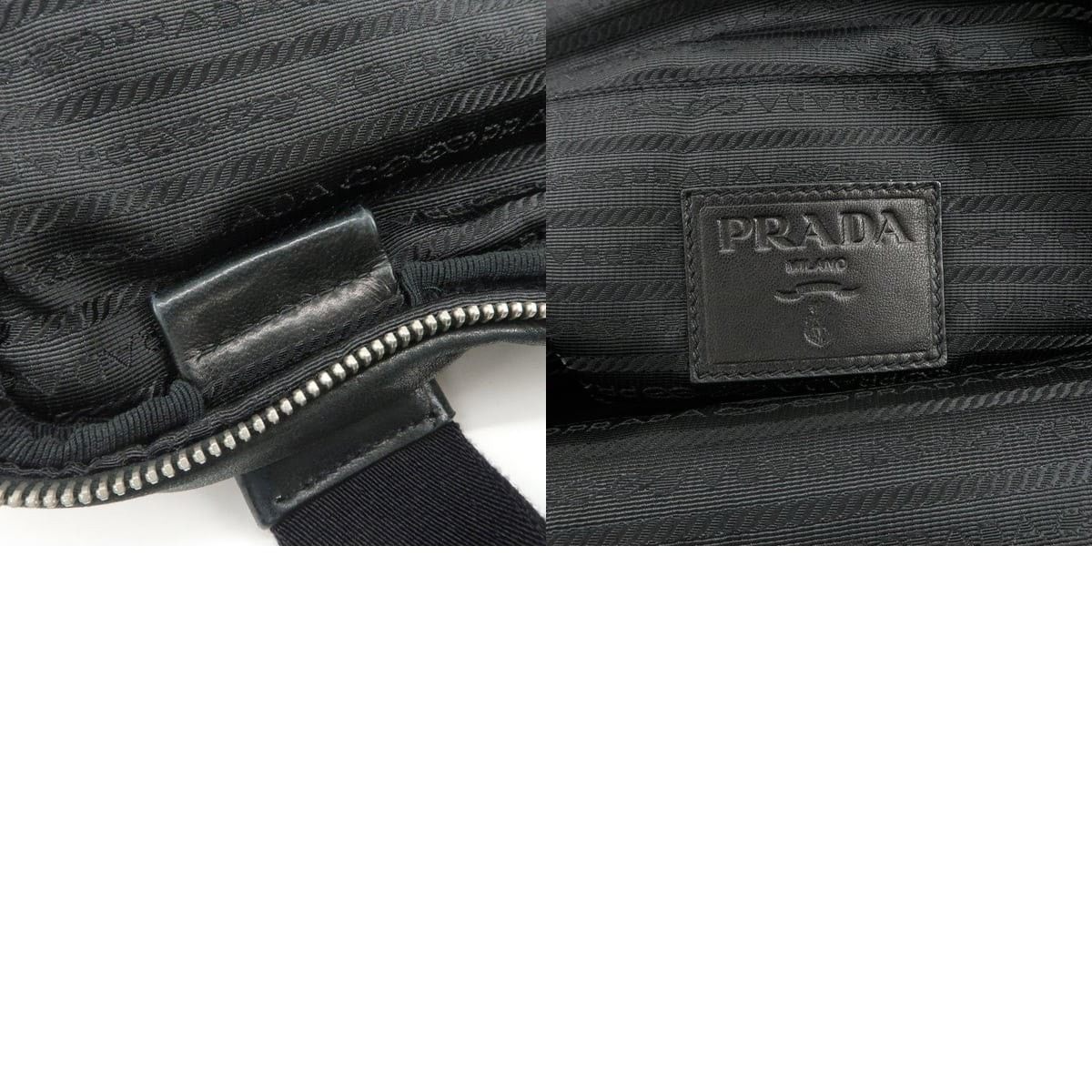 Prada Prada Triangle Logo Lambskin Crossbody Bag Black Size ONE SIZE - 8 Thumbnail