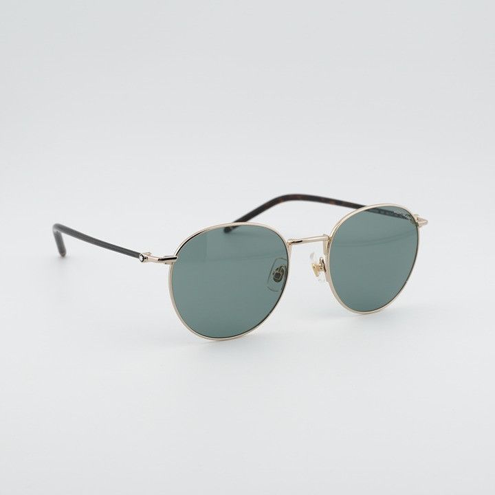 Montblanc Montblanc MB0343SA 002 Sunglasses Gold Round Frame Size ONE SIZE - 8 Thumbnail