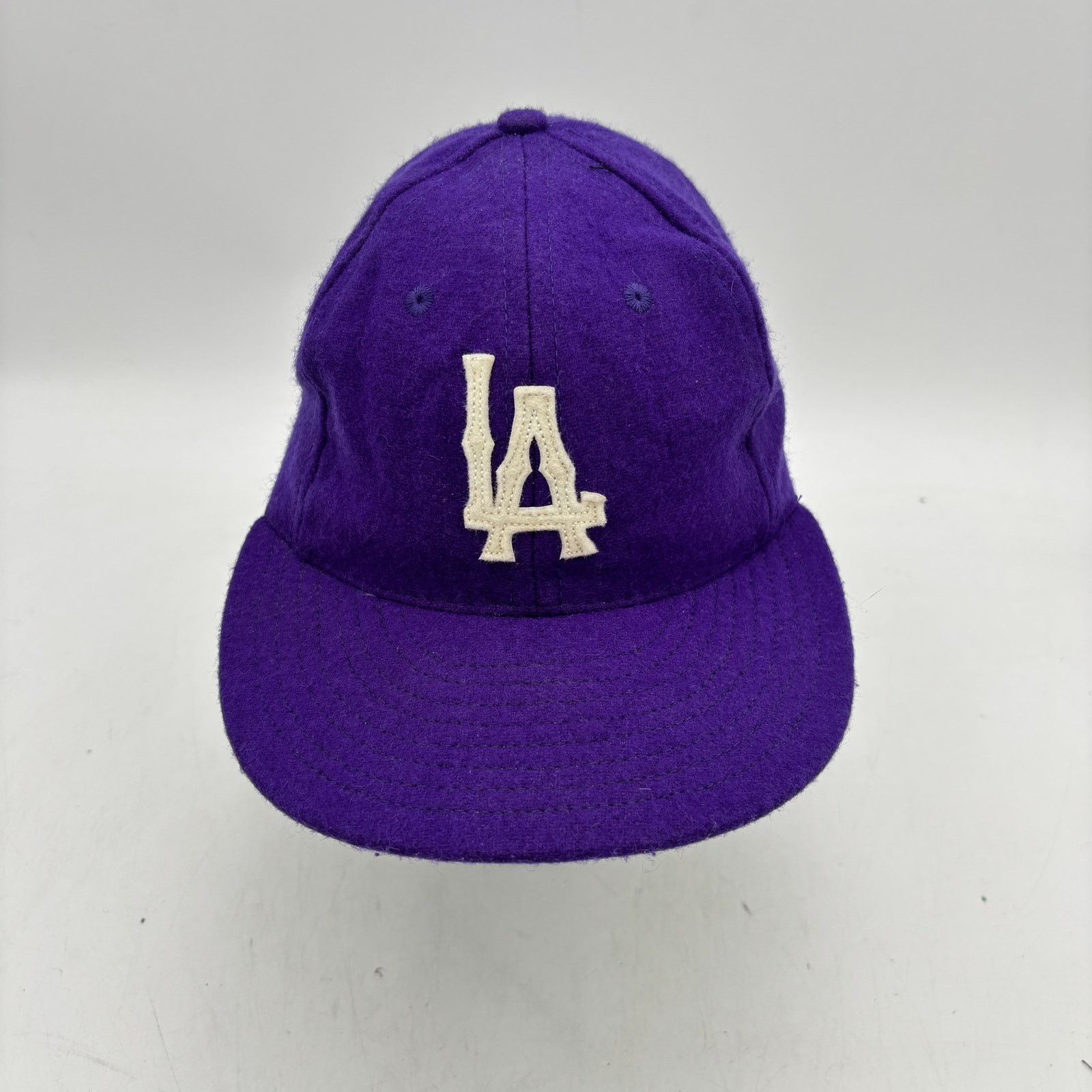 Ebbets Field Flannels × Vintage Vintage Ebbets Field Flannels LA Dodgers LA Wool Purple Hat Size ONE SIZE - 2 Thumbnail