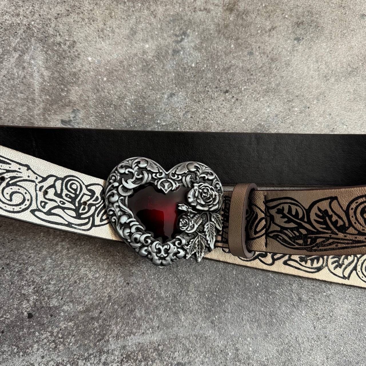 20471120 Opium Y2K Punk Rave Faux Leather Belt Size ONE SIZE - 4 Thumbnail