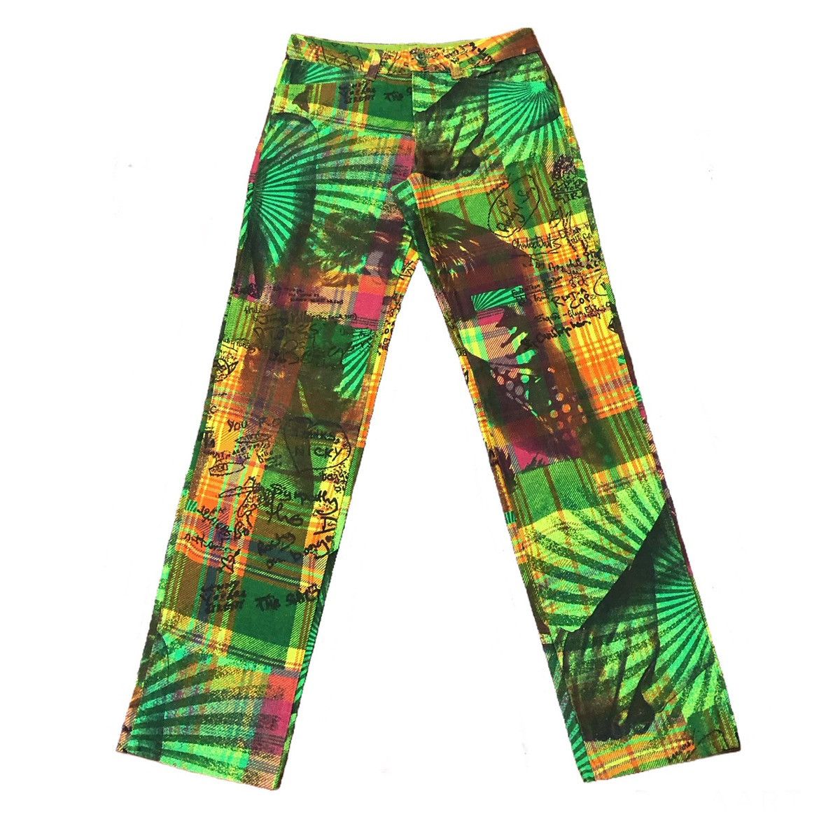 Yoshiyuki Konishi 1990s Ficce Uomo Psychedelic Graphic AOP Pants Size US 30 / EU 46 - 3 Thumbnail