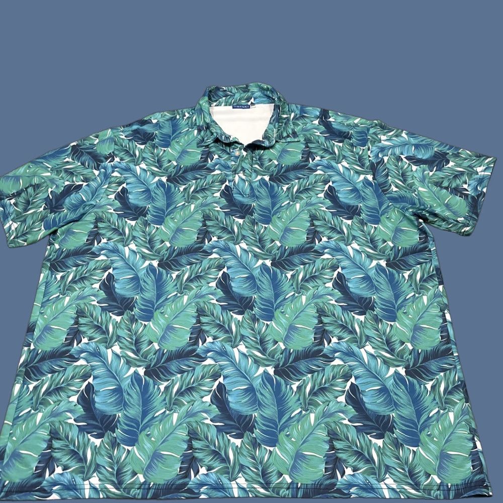 Vintage **Herski XXXL Blue Floral Golf Polo Shirt** User: **Herski 3XL Blue Floral Golf Polo Shirt** Size US XXL / EU 58 / 5 - 1 Thumbnail