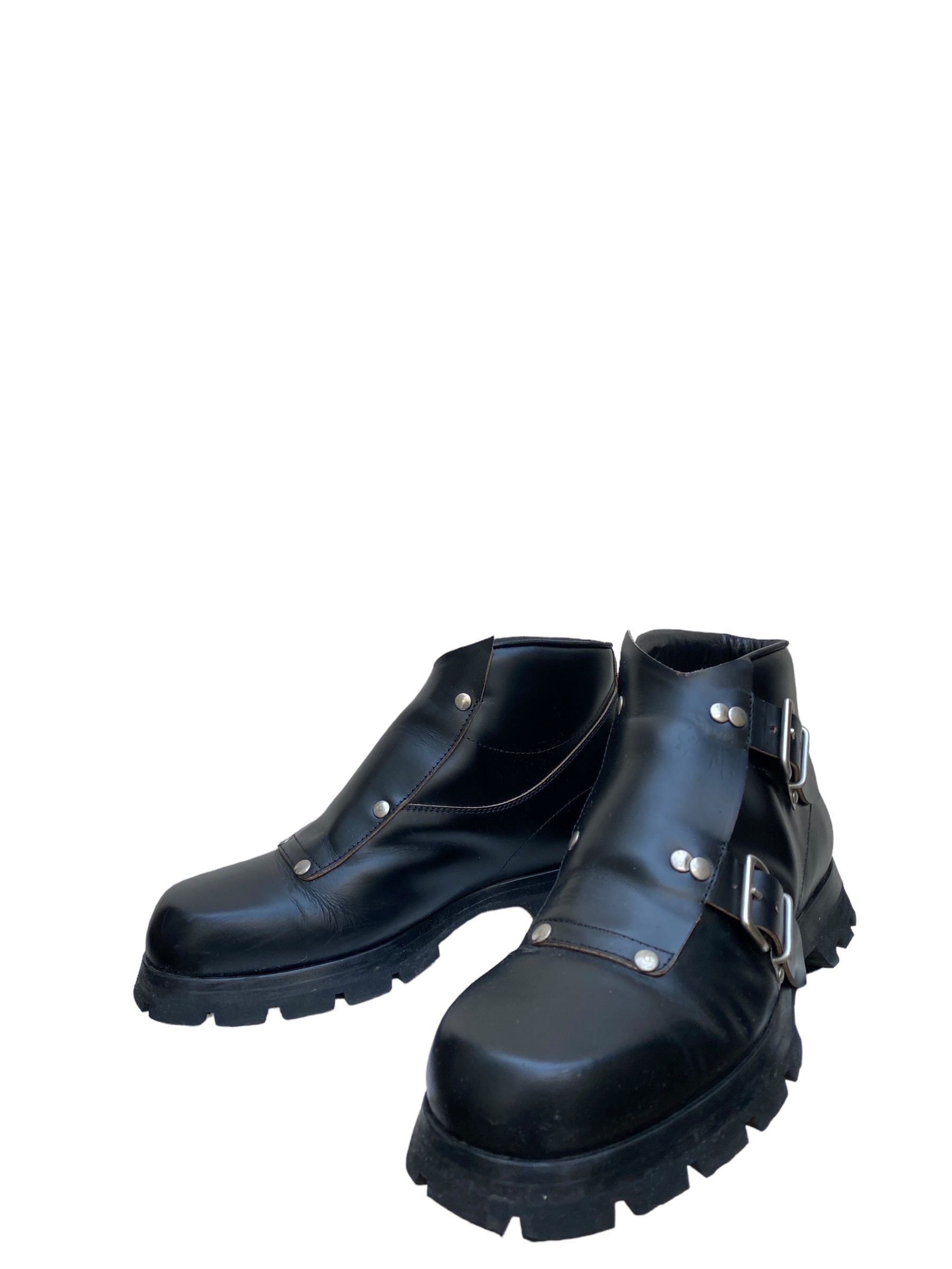 Jil Sander FW 2020 Black Leather Double Buckle Boots Size US 9 / EU 42 - 9 Thumbnail