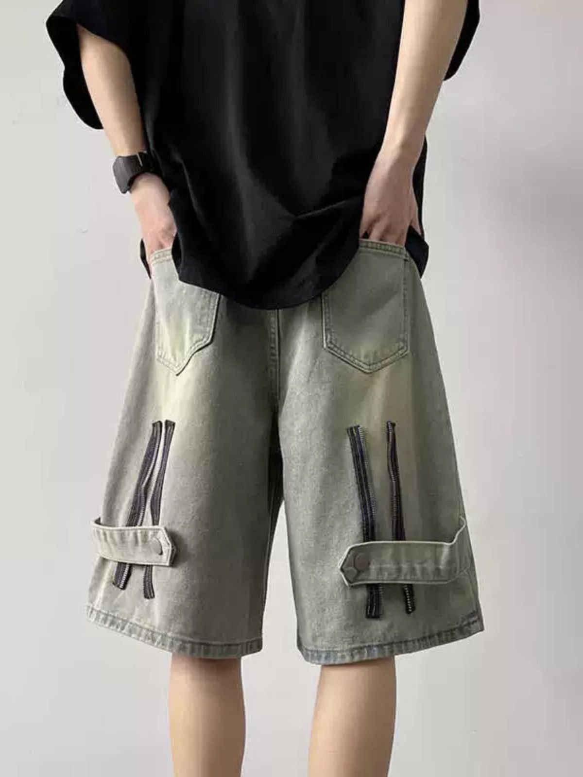 Japanese Brand × Jean Retro zippered casual denim shorts Size US 32 / EU 48 - 5 Thumbnail