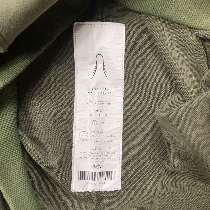 Handmade Rustial Military Green Wide Arm Wizard Hoodie Size US L / EU 52-54 / 3 - 5 Thumbnail