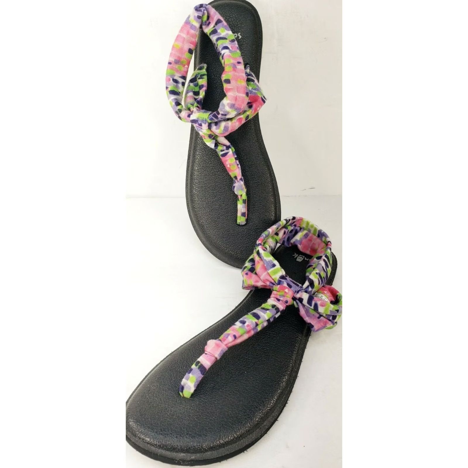 Sanuk Sanuk Yoga Sling Sandal Women Black Multicolored Cushy 8M Size US 8 / IT 38 - 2 Thumbnail