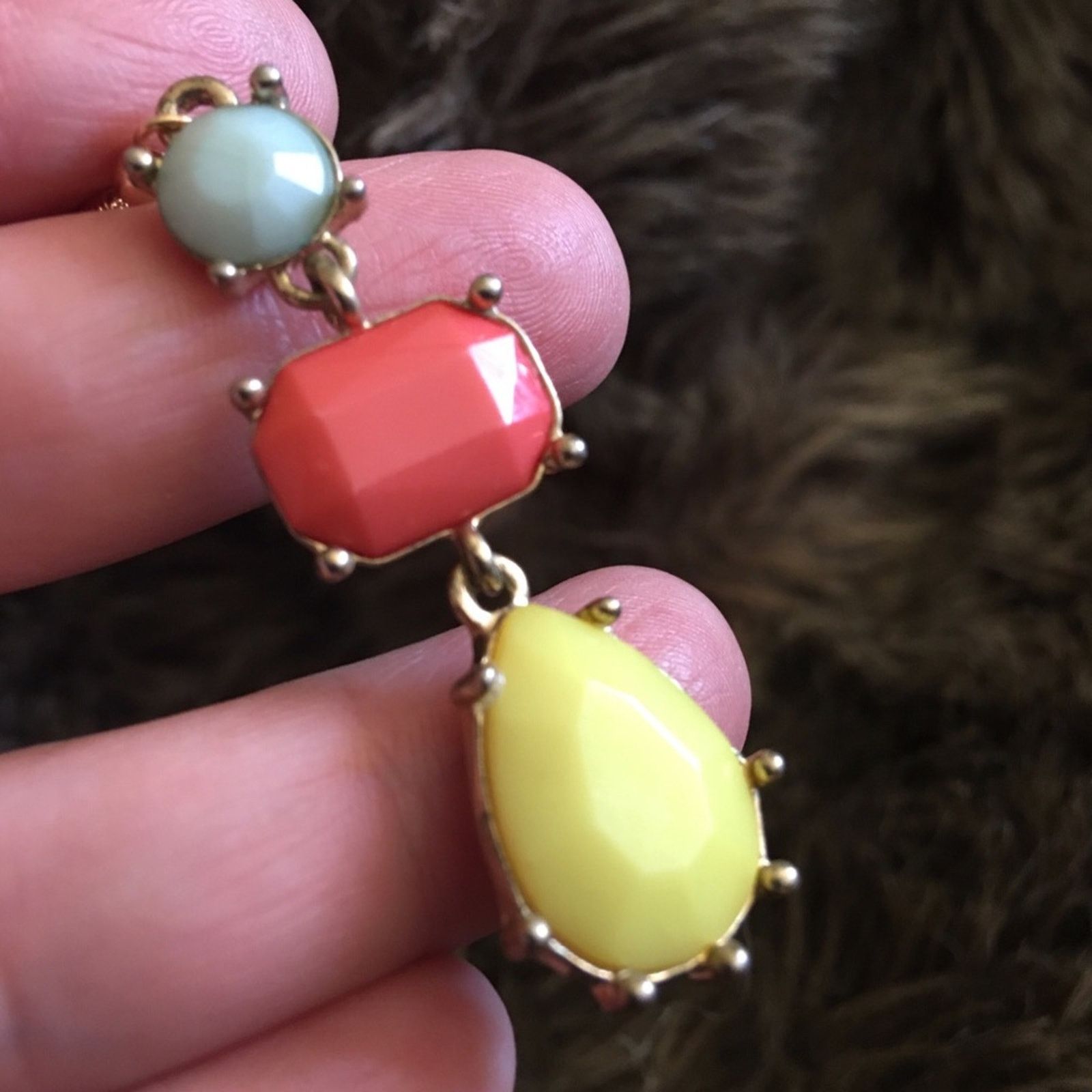 Jewelry Multi tone faceted glass dangle fish hook earrings Size ONE SIZE - 4 Thumbnail