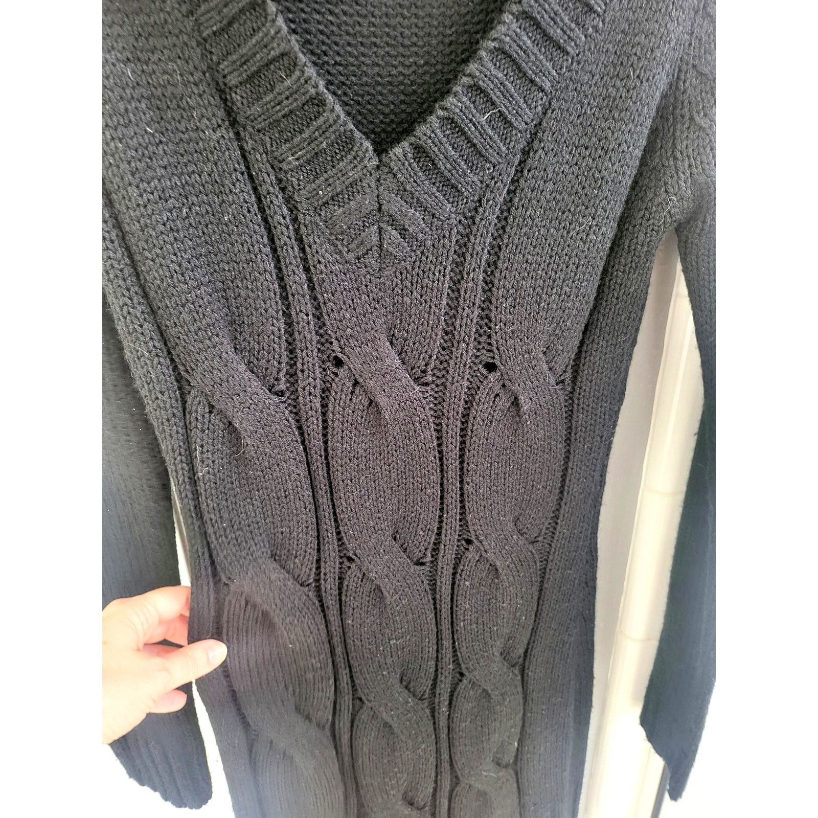 Other Vintage Sweater Project Black Long Sleeve Sweater Dress - S Size S / US 4 / IT 40 - 4 Thumbnail