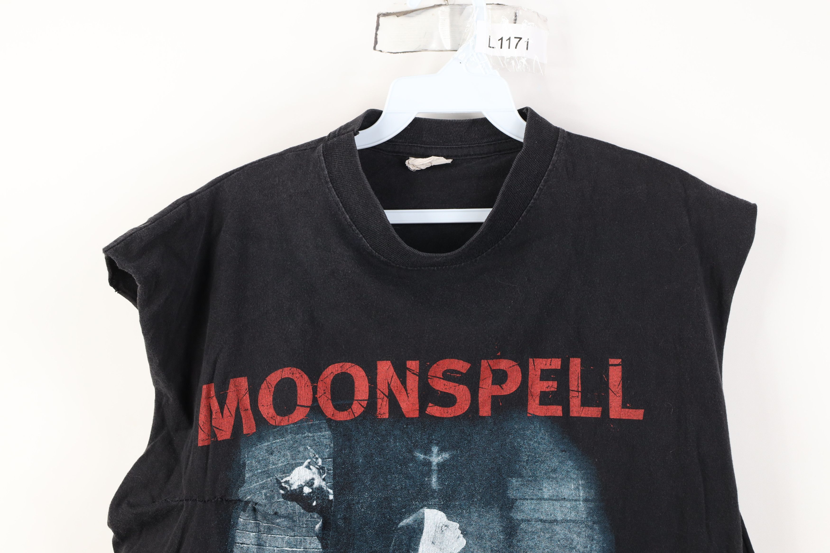 Vintage Vintage 90s Deeds Sinner Tour Moonspell Band Cut Off T-Shirt Size US XL / EU 56 / 4 - 2 Thumbnail