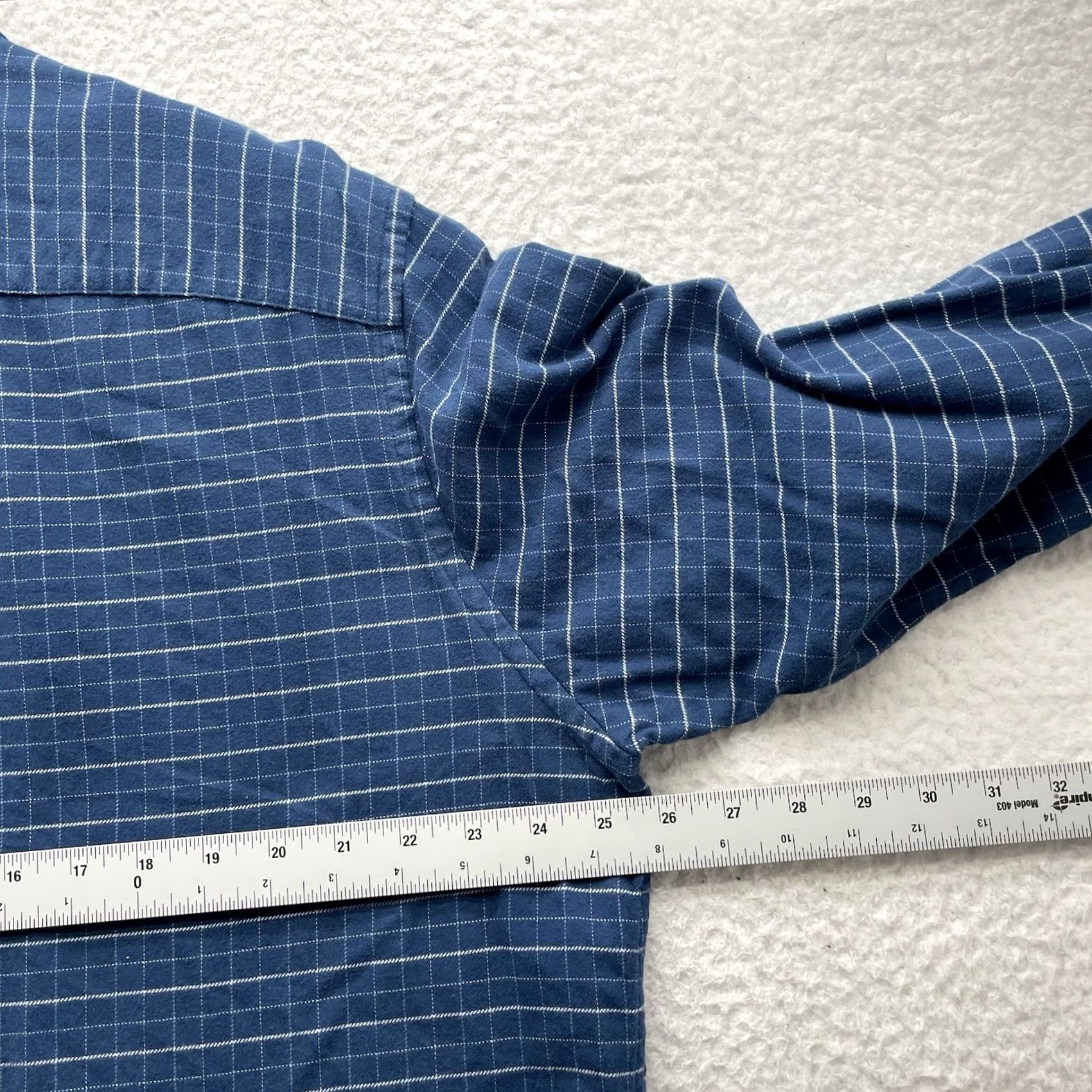 UNTUCKit UNTUCKit Flannel Shirt Mens XXL Blue White Check Windowpane Button Up Size US XXL / EU 58 / 5 - 7 Thumbnail