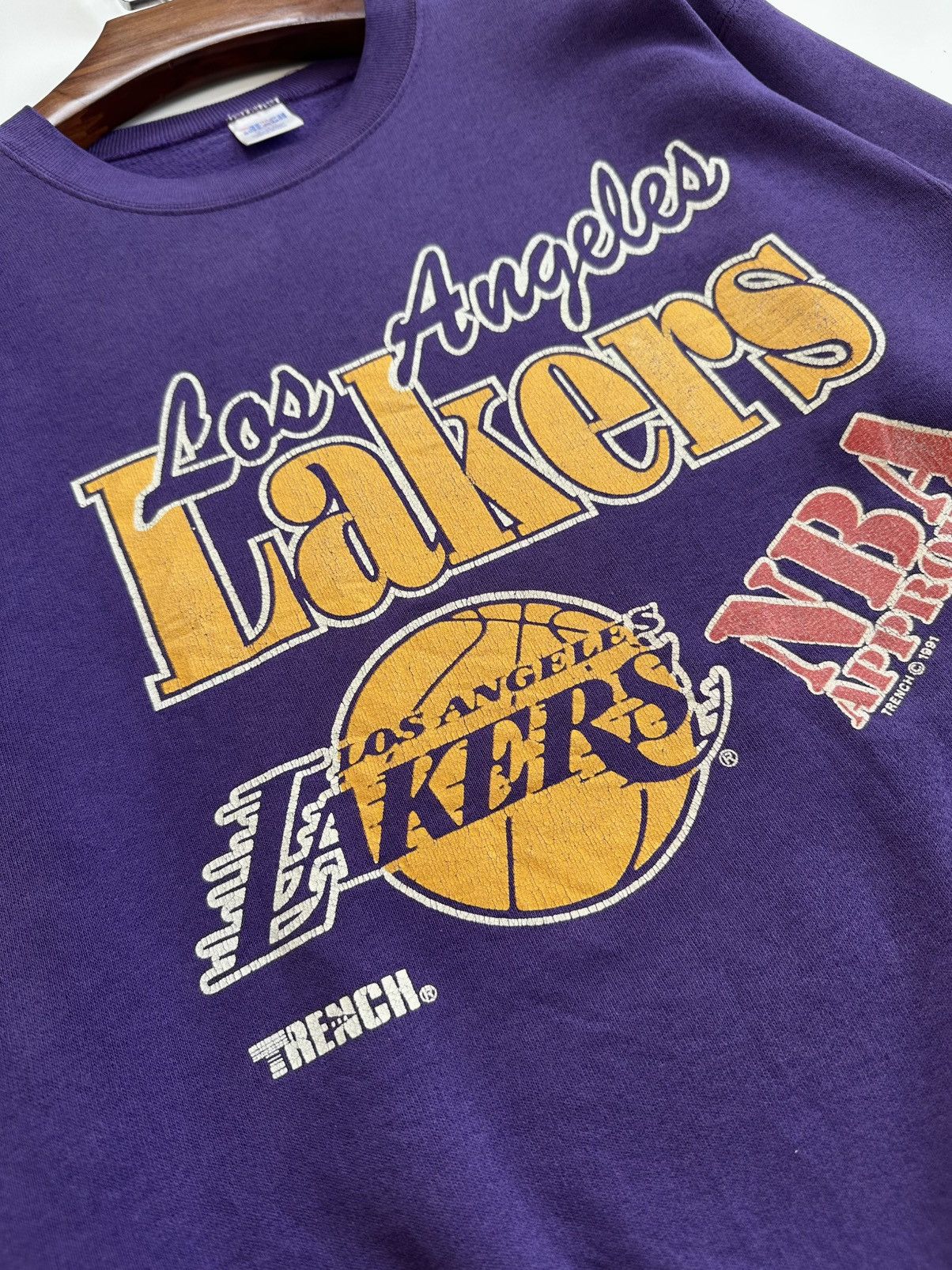 NBA 1991 Vintage LA Lakers NBA Purple Sweatshirt Los Angeles Size US M / EU 48-50 / 2 - 6 Thumbnail
