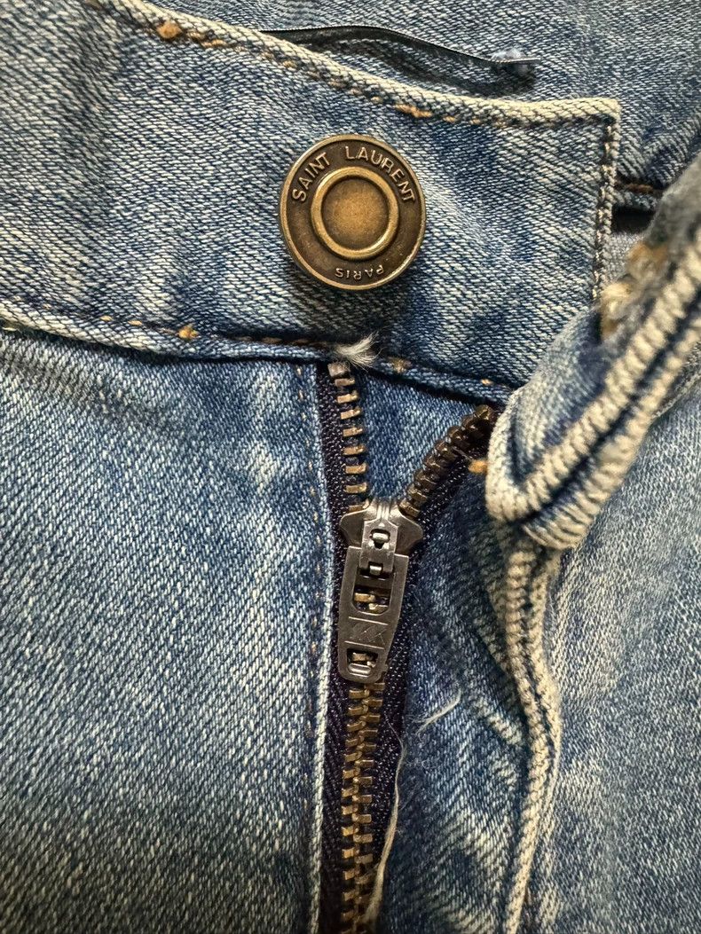 Yves Saint Laurent saint laurentRipped Washed Denim Slim Fit Straight Leg Pant Size US 36 / EU 52 - 3 Thumbnail