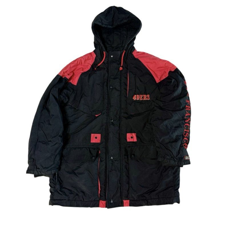 NFL VTG 1990s San Francisco 49ers Hooded Puffer Coat NFL Mens XL Size US XL / EU 56 / 4 - 1 Thumbnail