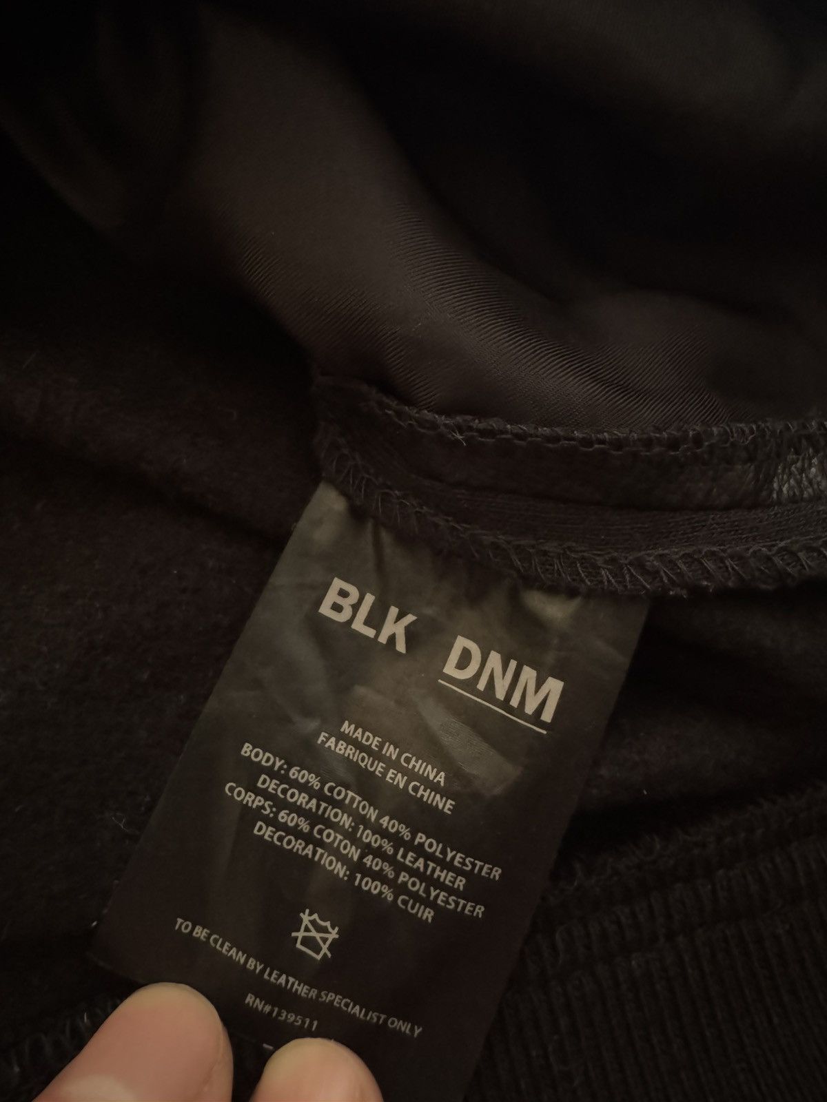 Blk Dnm Leather panel sweatshirt Size US M / EU 48-50 / 2 - 3 Thumbnail