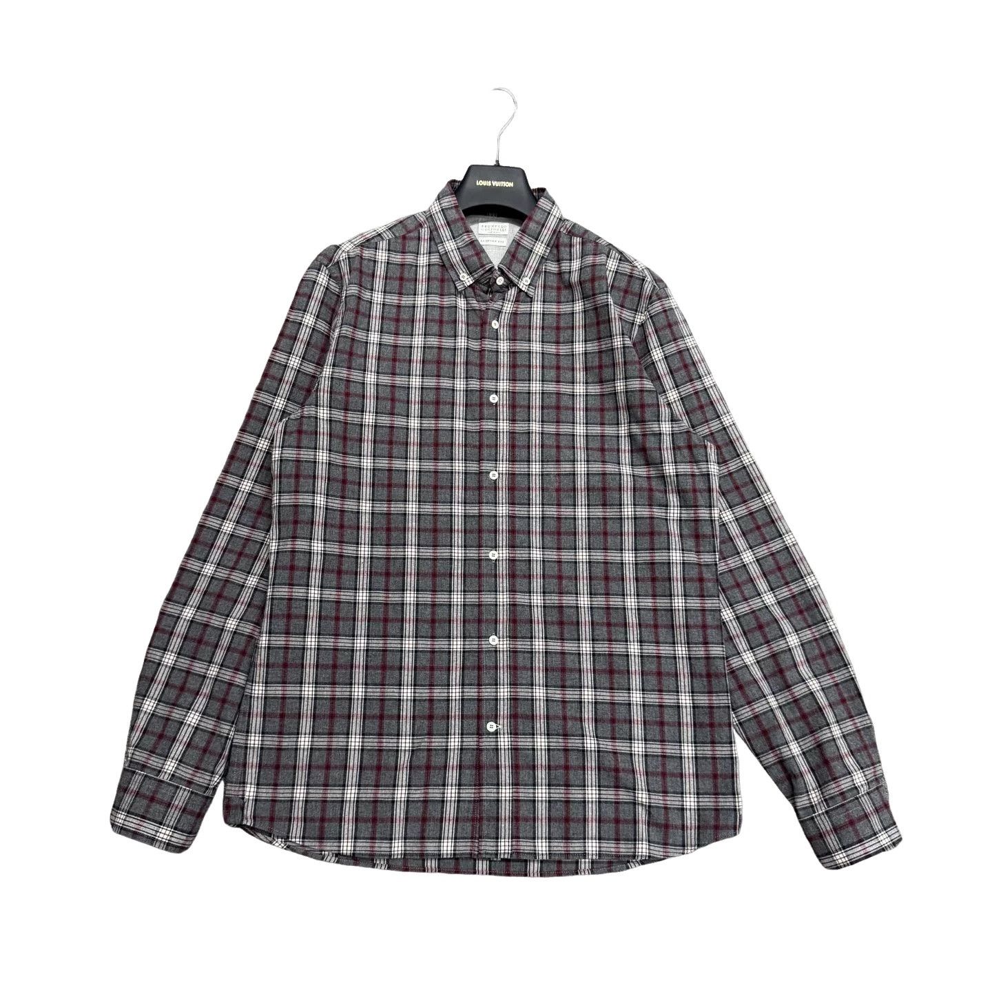 Brunello Cucinelli Brunello Cucinelli Plaid Button Up Shirt Size XL Size US XL / EU 56 / 4 - 1 Thumbnail