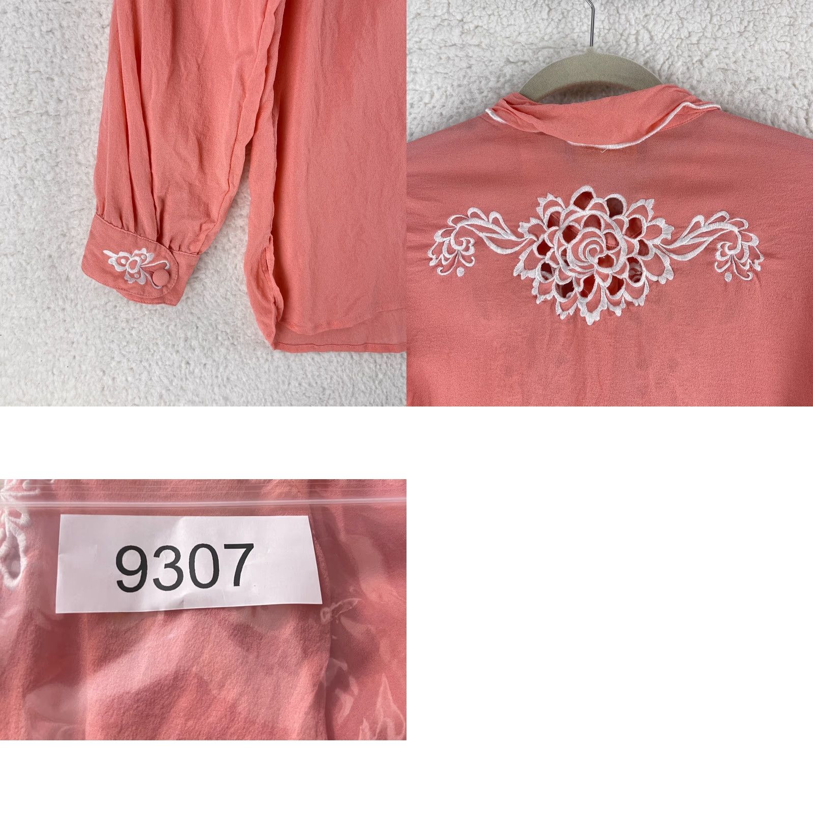 Bob Mackie Bob Mackie Button-Up Shirt Womens Small Pink Floral Embroidered Long Sleeve VTG Size S / US 4 / IT 40 - 9 Thumbnail