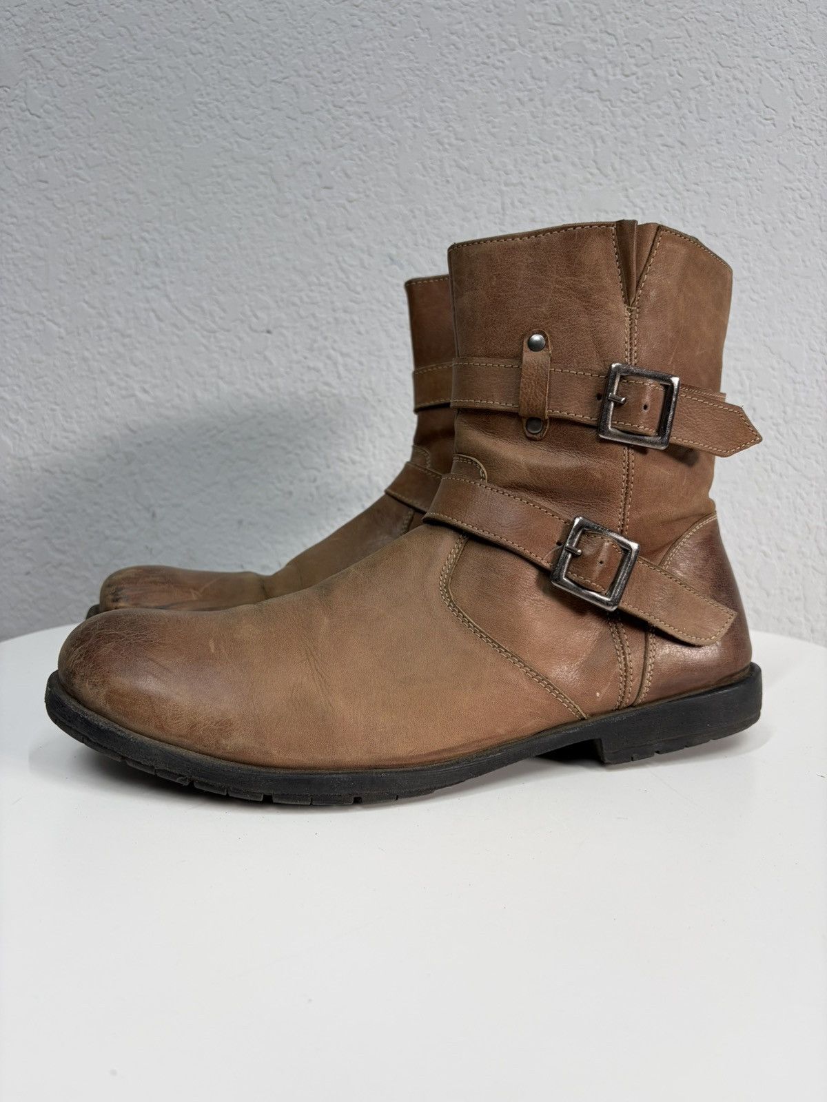 Hedi Slimane VTG Brown Leather Buckle Boots Carol Christian Poell Style Size US 11 / EU 44 - 8 Thumbnail