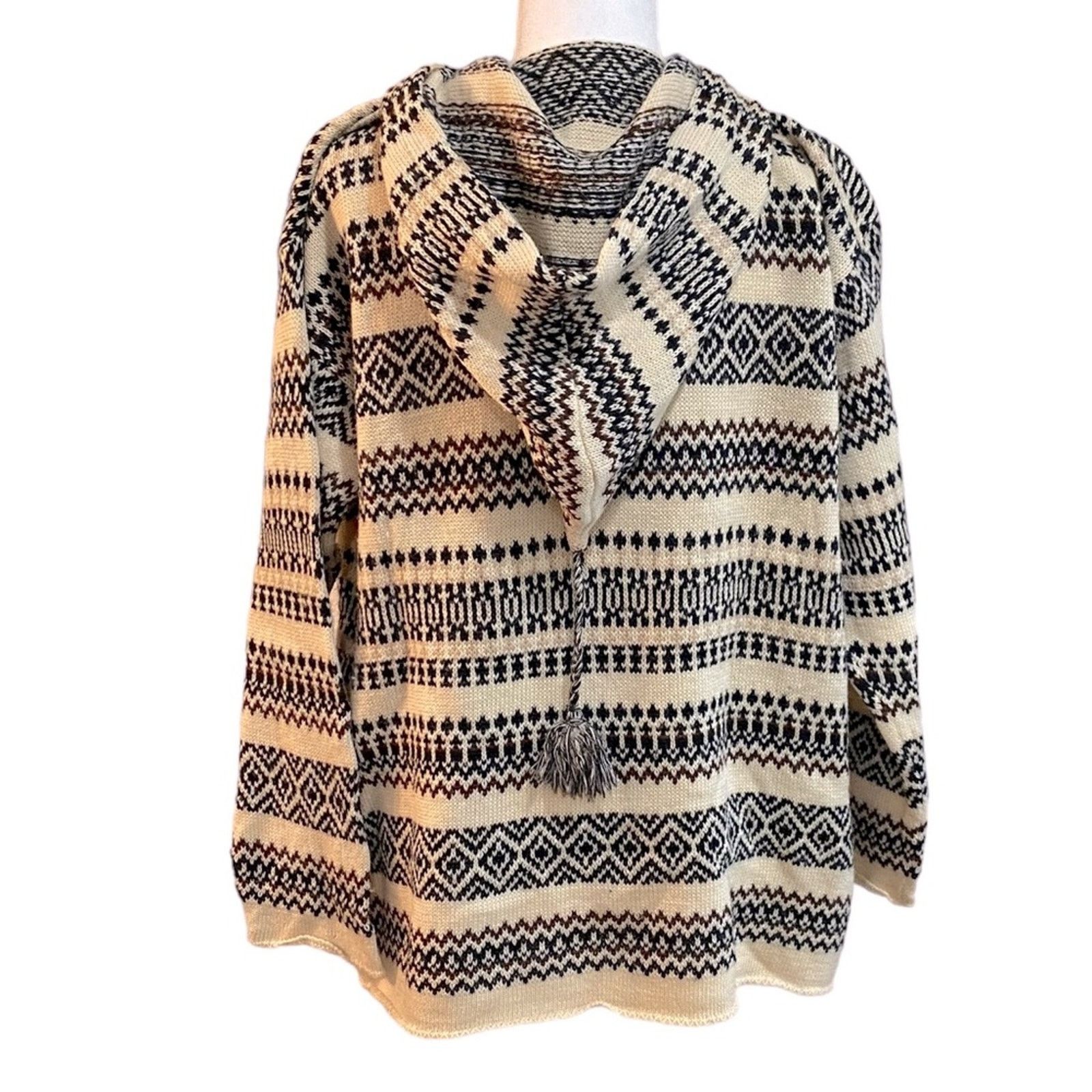 Anthropologie Anthropologie Hooded Sweater Med Wool Nordic Cabincore Boho Size M / US 6-8 / IT 42-44 - 3 Thumbnail