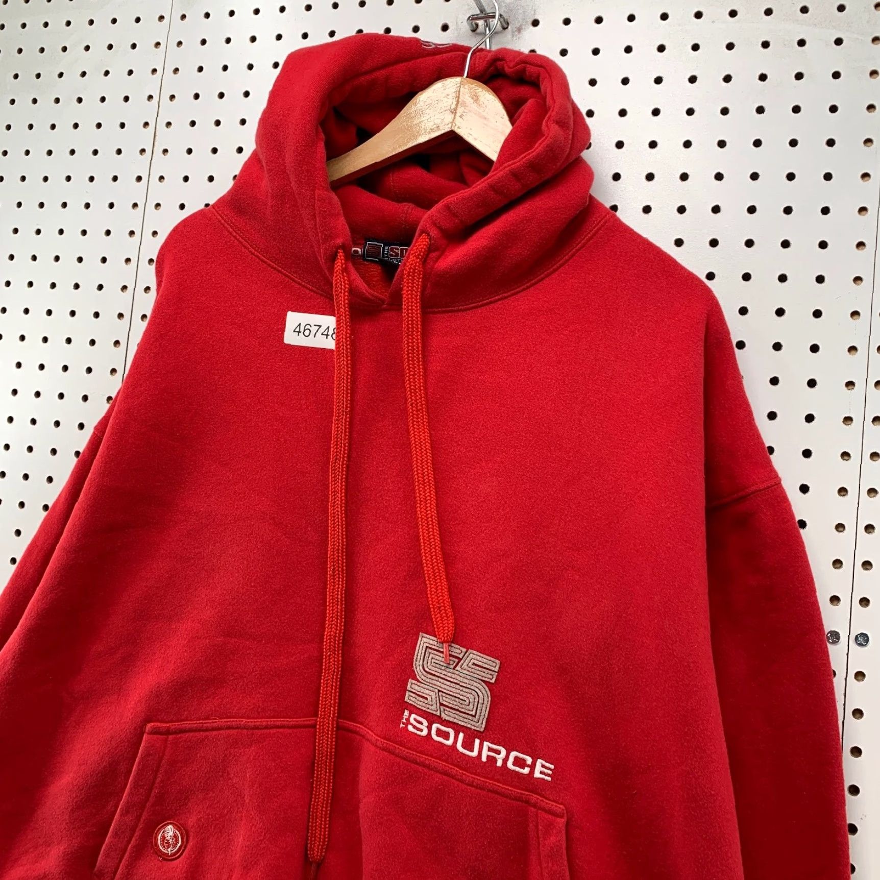 Vintage VINTAGE Source Magazine Sweatshirt Hoodie Men XL Red Embroidered Hip Hop 90s Y2K Size US XL / EU 56 / 4 - 6 Thumbnail
