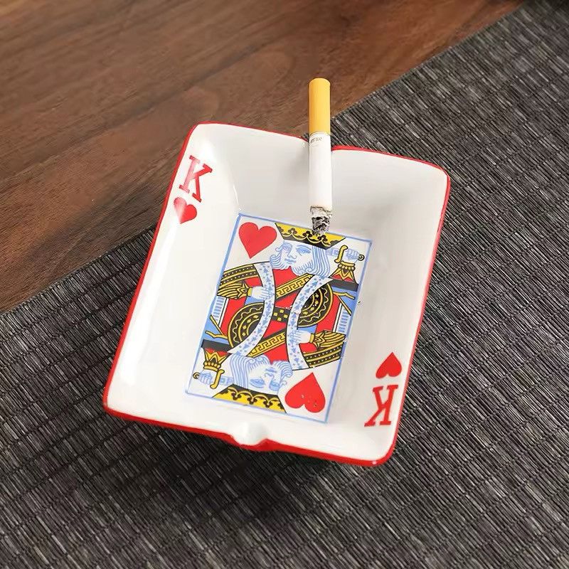 Other Poker Ceramic Cigarette Ashtray Size ONE SIZE - 1 Thumbnail