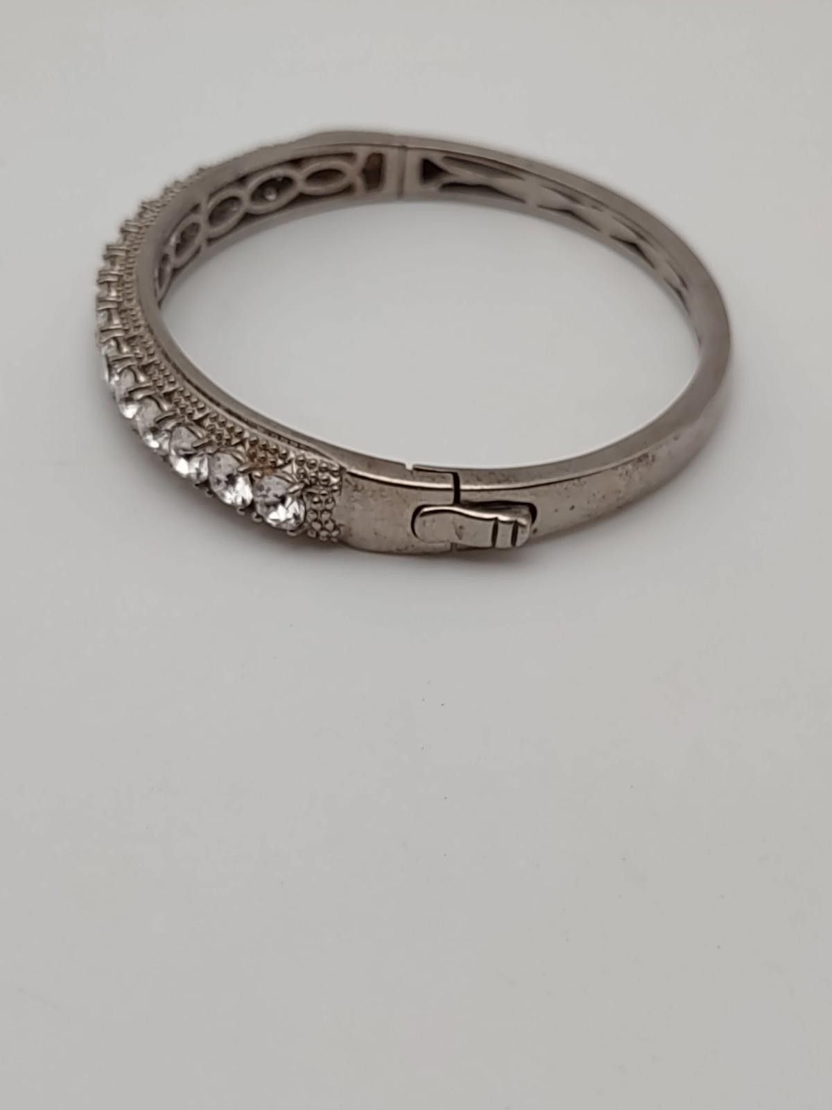 Other STS Karis Platinum Plated Stainless Steel Crystal Bangle Size ONE SIZE - 5 Thumbnail