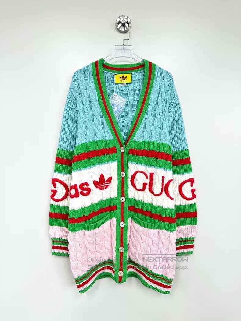 Gucci Gucci Co-branded color-block embroidery logo knitted cardi Size M / US 6-8 / IT 42-44 - 1 Thumbnail