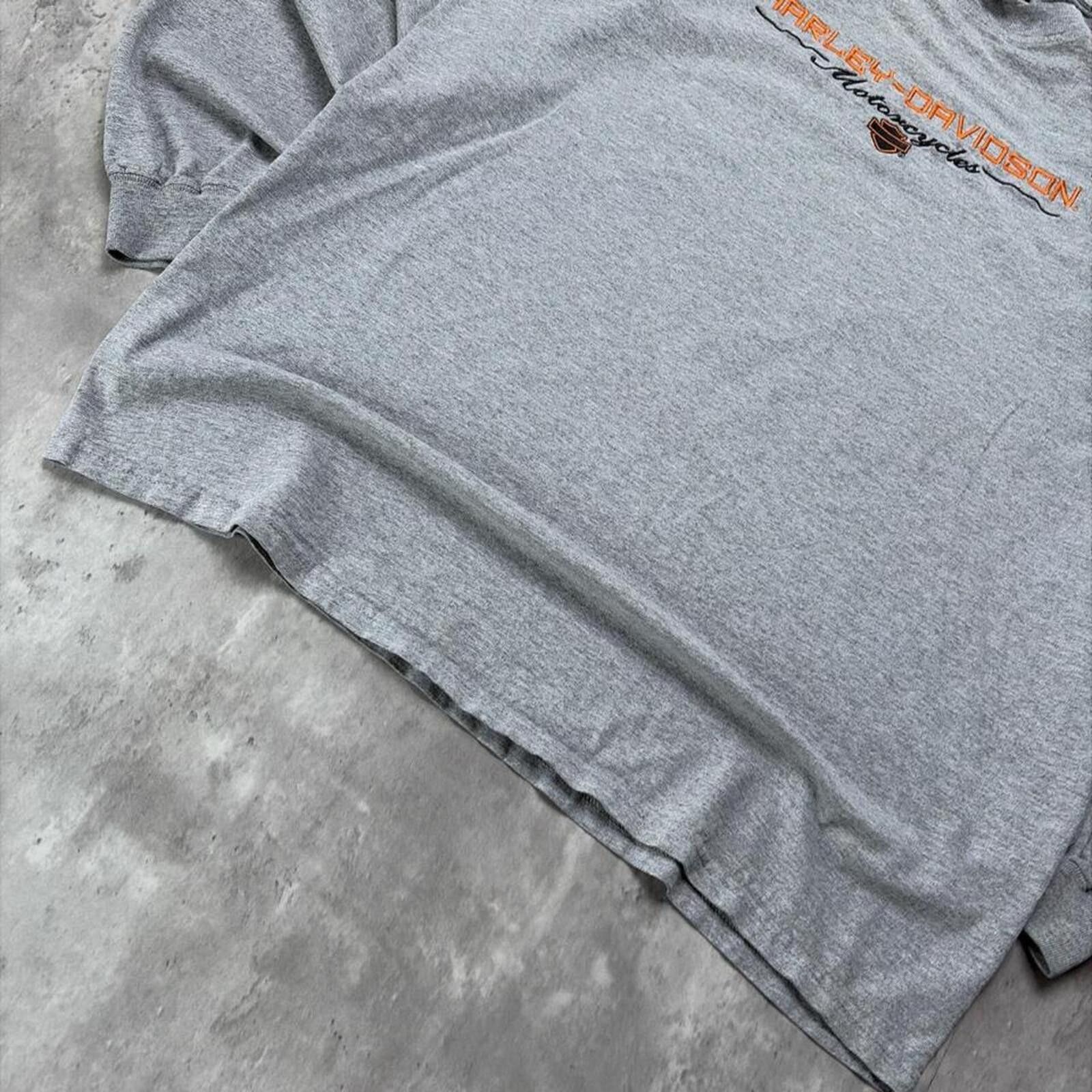 Harley Davidson Vintage Grey Harley Davidson Grunge Biker Long Sleeve Shirt Size US XL / EU 56 / 4 - 7 Thumbnail