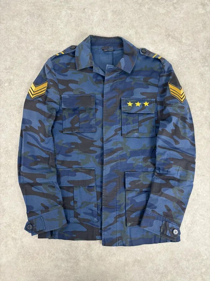 Daniele Alessandrini Daniele Alessandrini Navy Military Patch Blue Camouflage Shirt Jacket Size US M / EU 48-50 / 2 - 1 Thumbnail