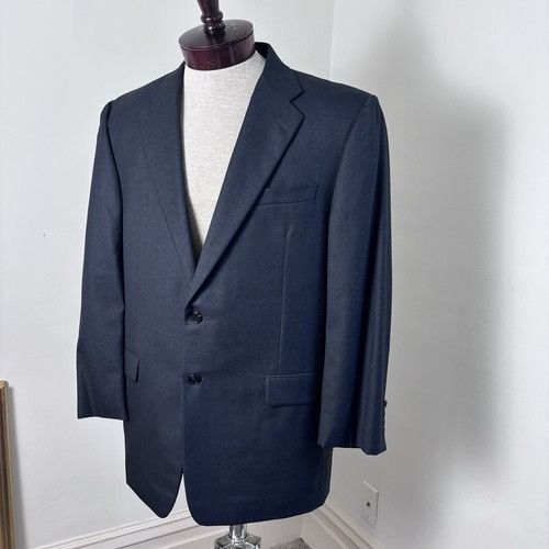 Hickey Freeman LORO PIANA Hickey Freeman Men's Dark Gray Solid Wool Blazer Size 42R - 1 Thumbnail