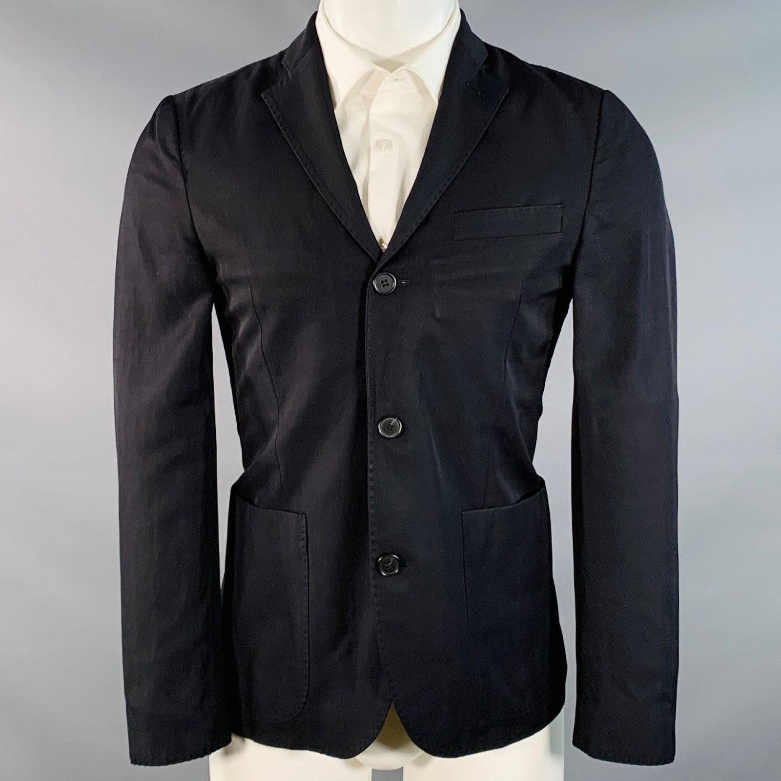 Acne Studios ACNE STUDIOS Size 34 Black Viscose Linen Cotton Sport Coat Size 34R - 1 Thumbnail