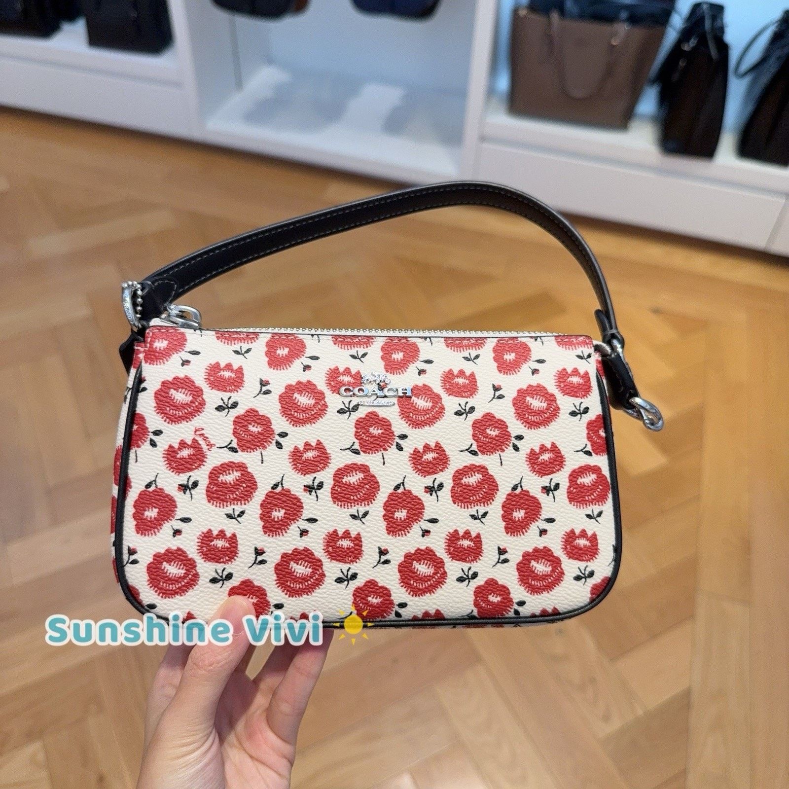 Coach NWT Coach Nolita 19 With Floral CBM74 Silver/Chalk/Black Size ONE SIZE - 1 Thumbnail
