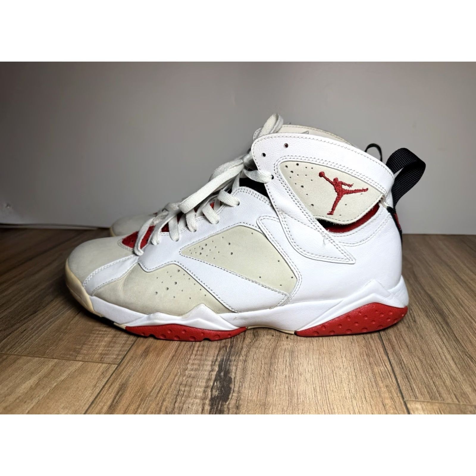 Jordan Brand Nike Air Jordan 7 Retro Hare 2014 Men Size 11 White Red Black Grey OG 304775-125 Size US 11 / EU 44 - 3 Thumbnail