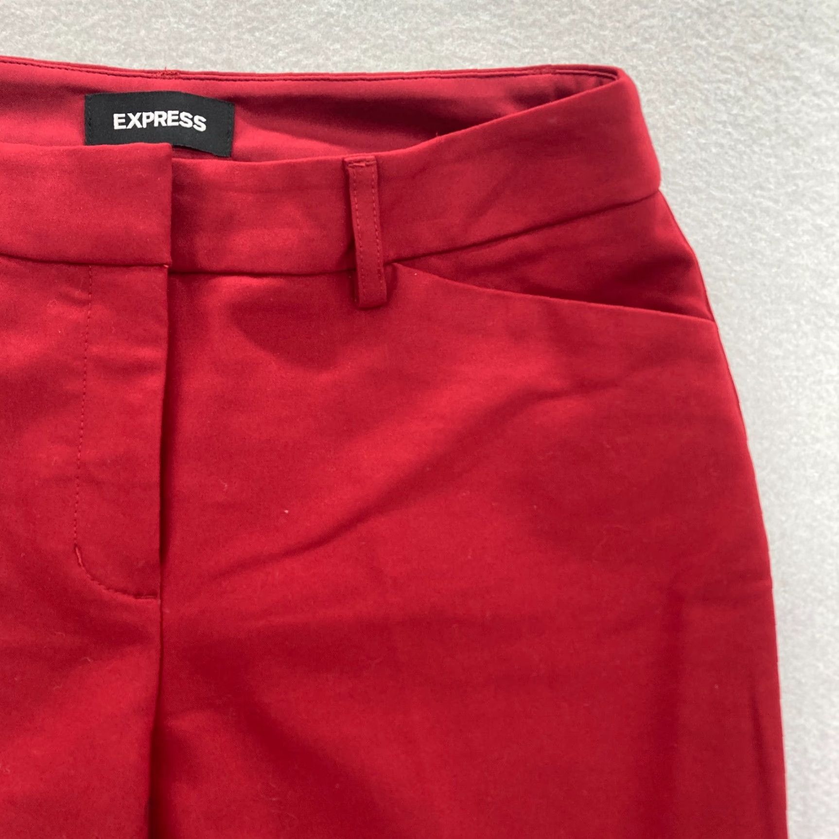 Express Express Publicist Ankle Pants Women's 4 Red Stretch Mid Rise Career NWOT Size 26" / US 2 / IT 38 - 3 Thumbnail