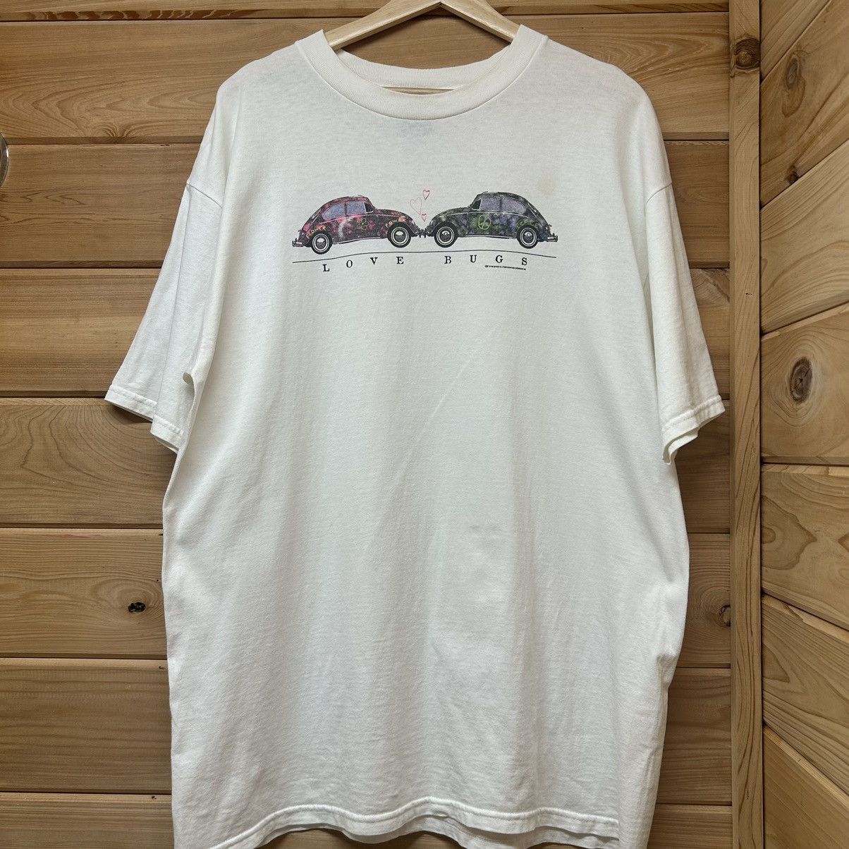 Vintage Vintage 90s Volkswagen Beetle “Love Bugs” Car T Shirt Size US XL / EU 56 / 4 - 2 Thumbnail