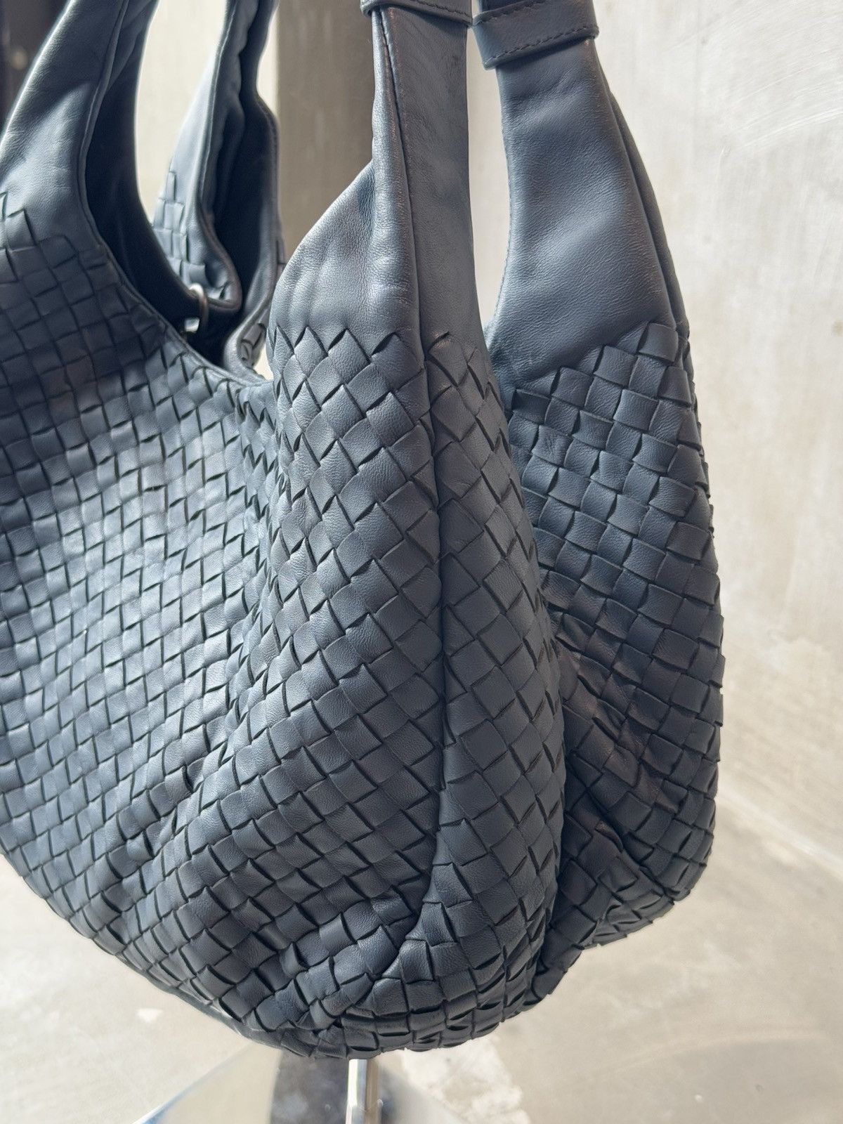 Bottega Veneta Bottega Veneta Blue Leather Intrecciato Campana Hobo Size ONE SIZE - 5 Thumbnail