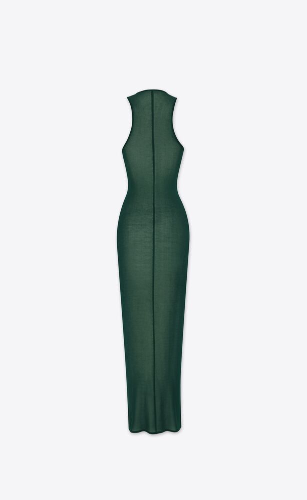Saint Laurent Paris o1s1wg111124 Tank Top Dress in Knit in Green Size L / US 10 / IT 46 - 2 Thumbnail