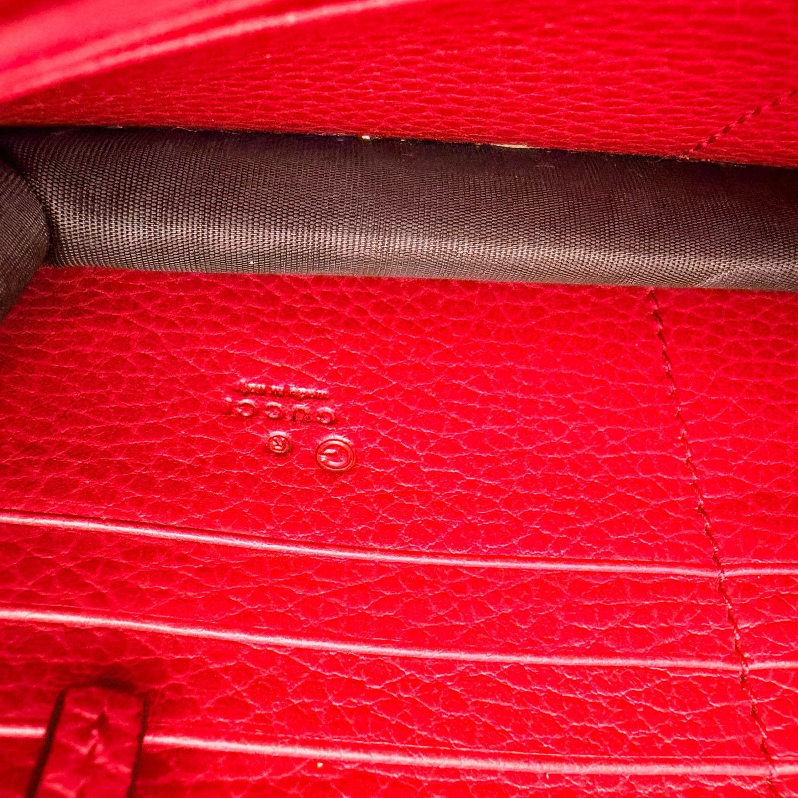 Gucci Gucci Red Leather Interlocking G Chain Bag Size ONE SIZE - 11 Thumbnail