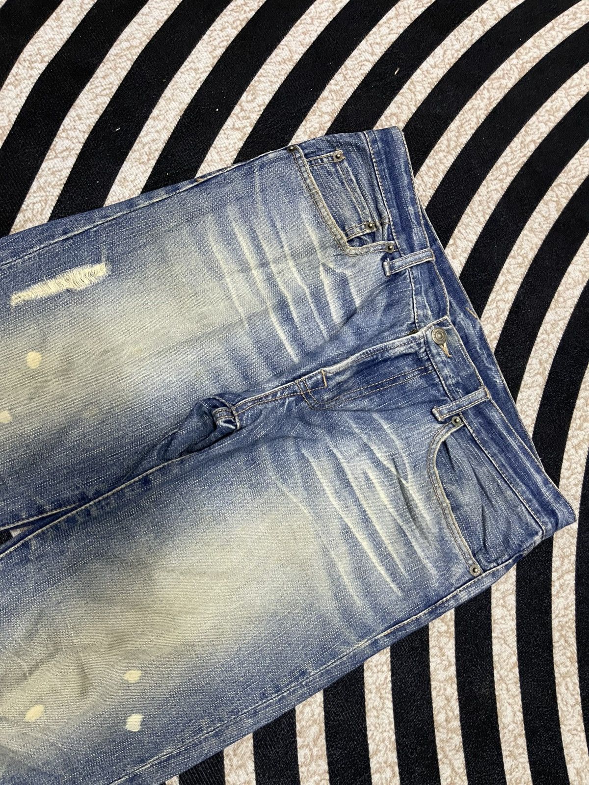 PPFM 2000s PPFM FLARE DISTRESSED DENIM RARE DESIGN Size US 30 / EU 46 - 6 Thumbnail